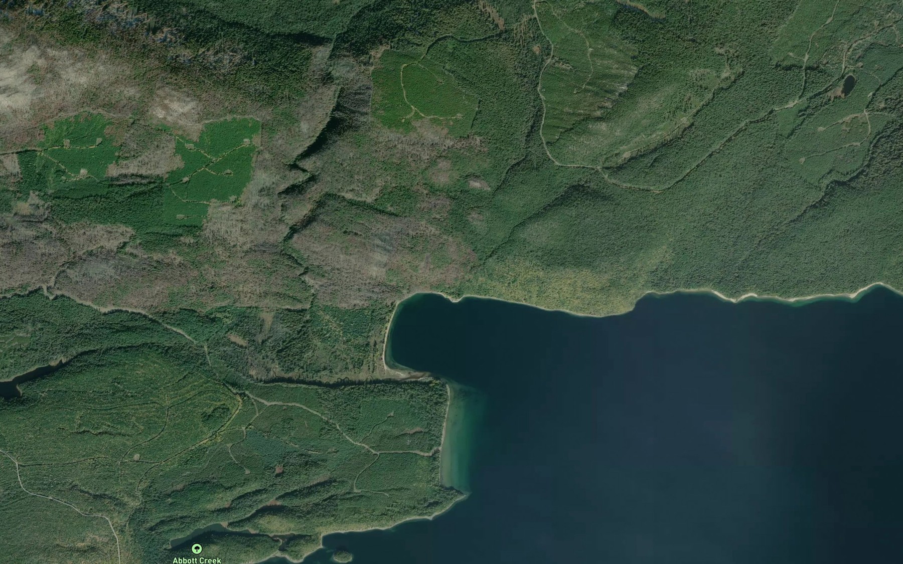 Satellite map of the Shoals Creek