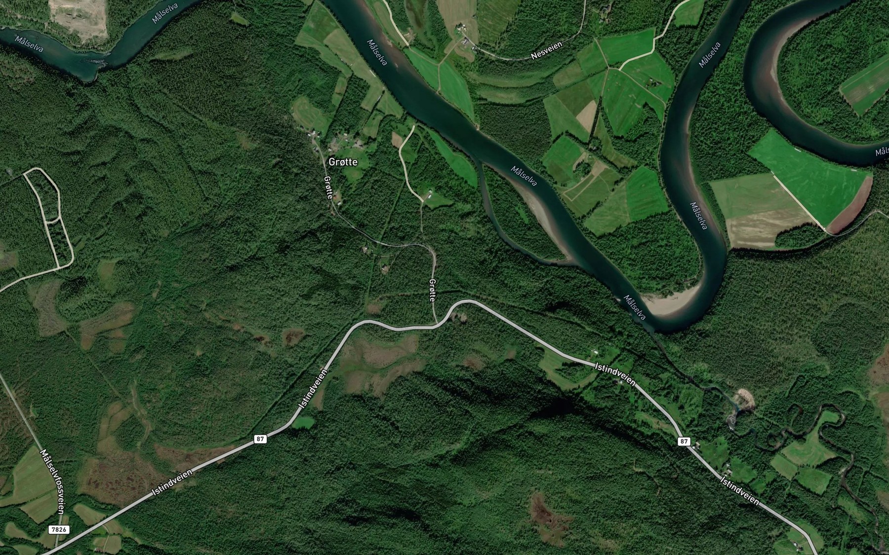 Satellite map of the Kaldholbekken