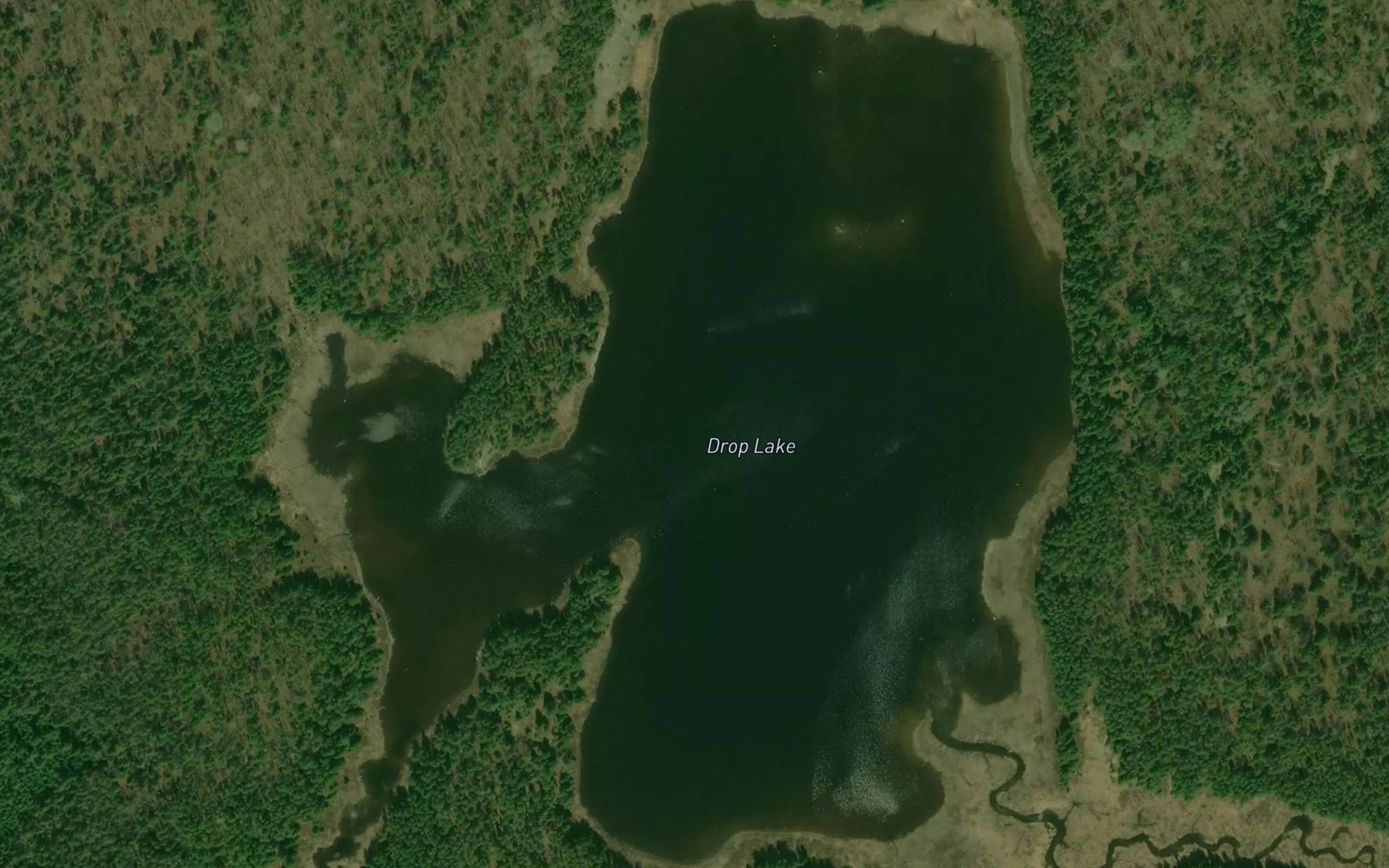 Satellite map of the Drop Lake