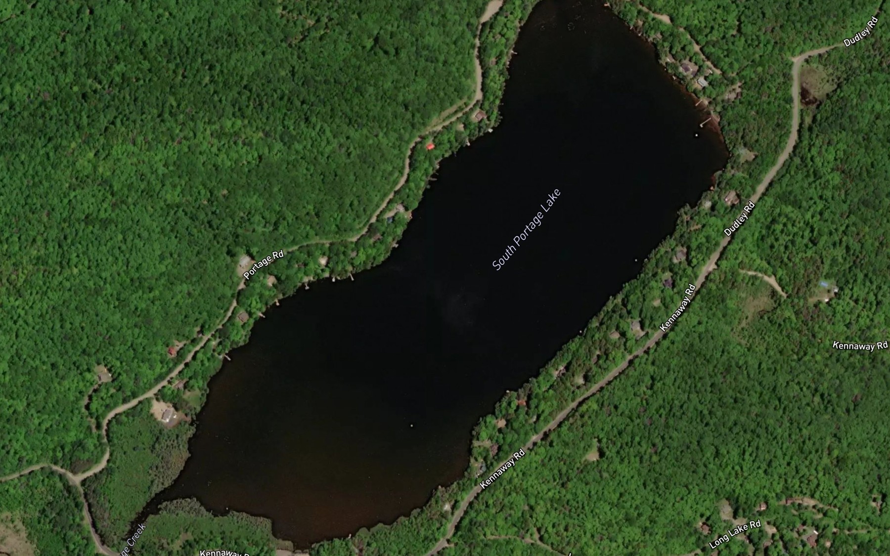 Satellite map of the South Portage Lake
