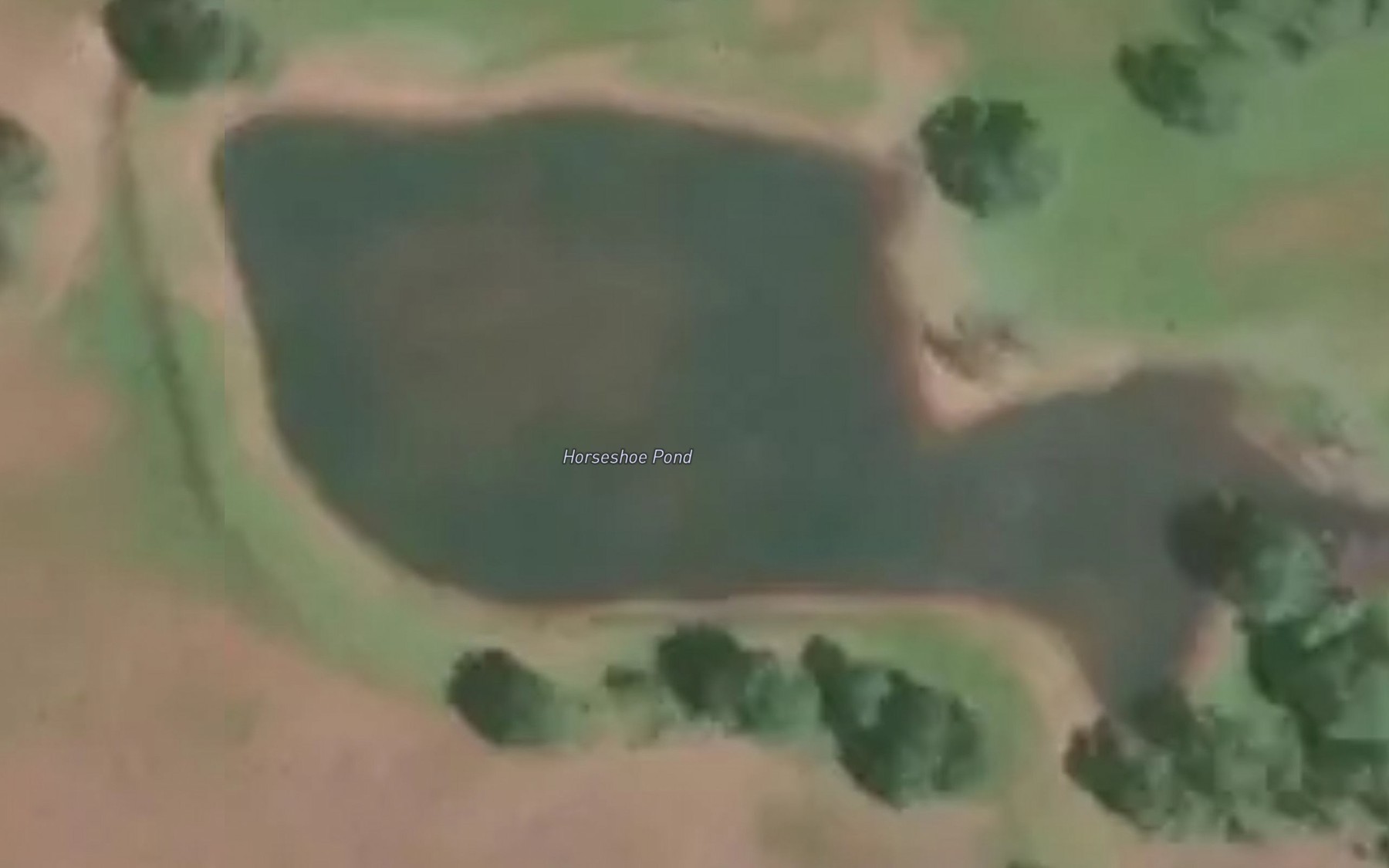 Satellite map of the Horseshoe Pond