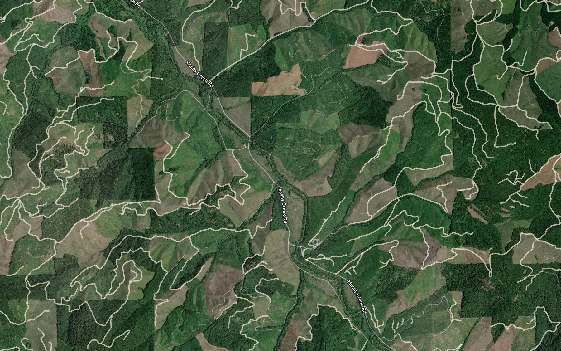 Satellite map of the Stell Creek