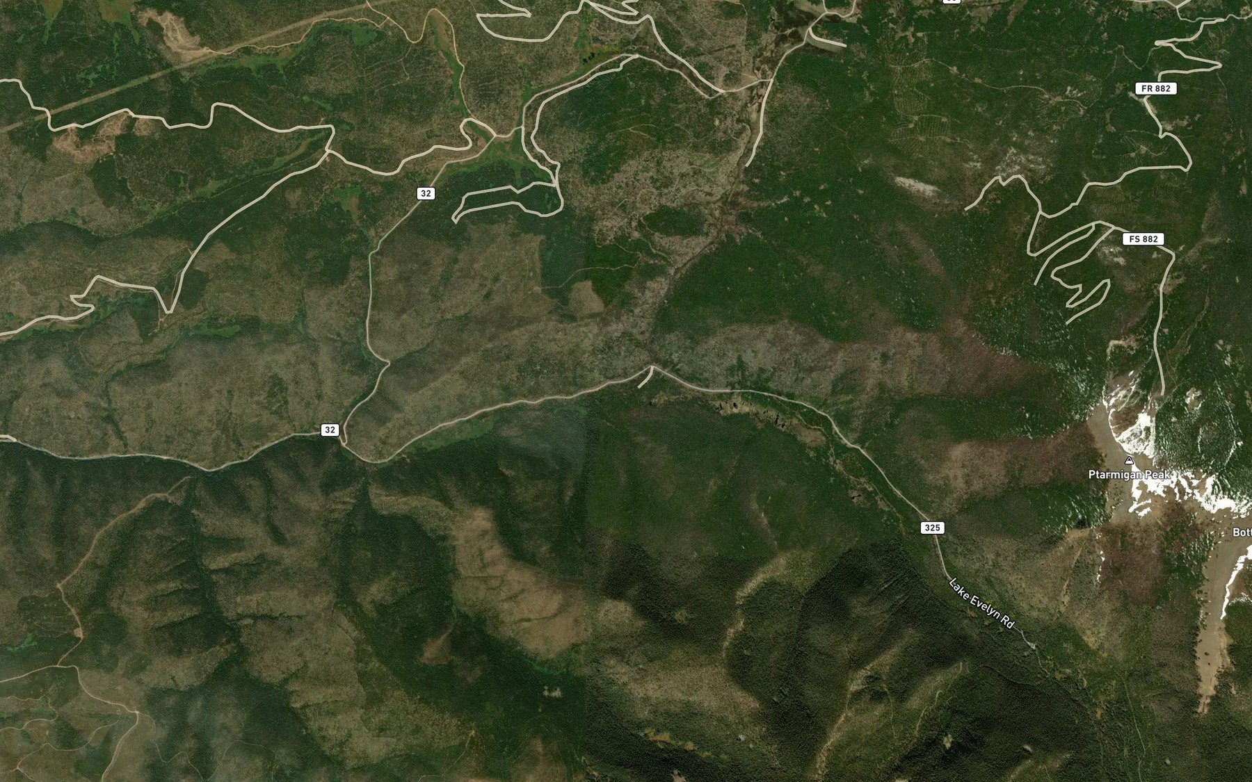 Satellite map of the Hull Creek