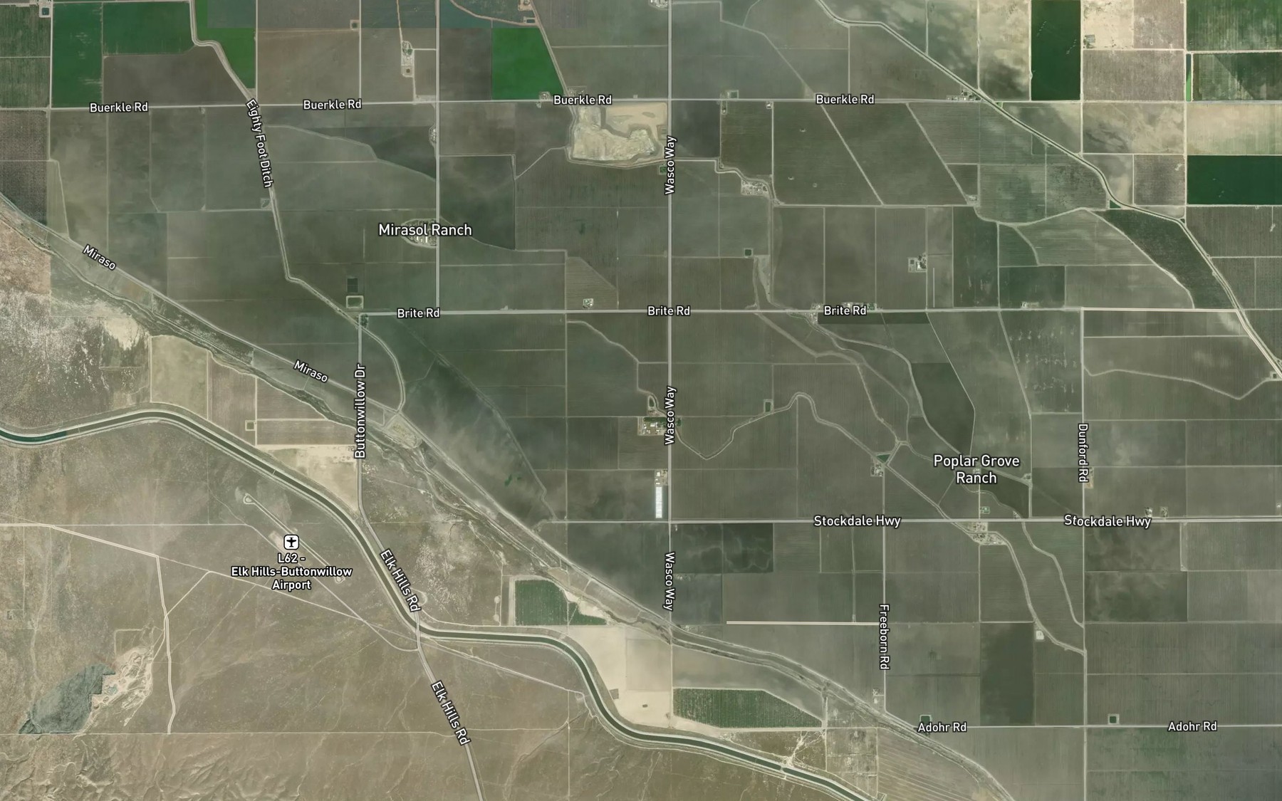 Satellite map of the Weed Island Ditch