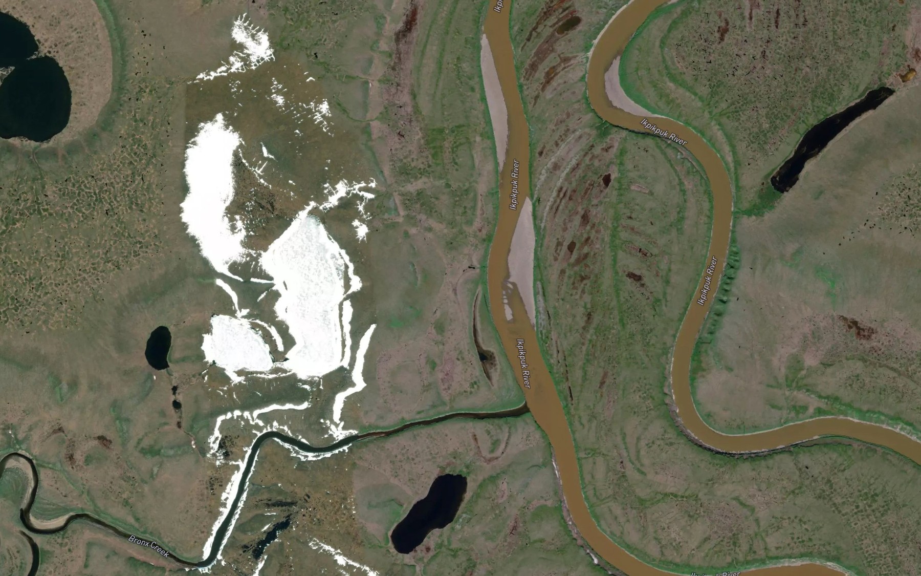 Satellite map of the Bronx Creek