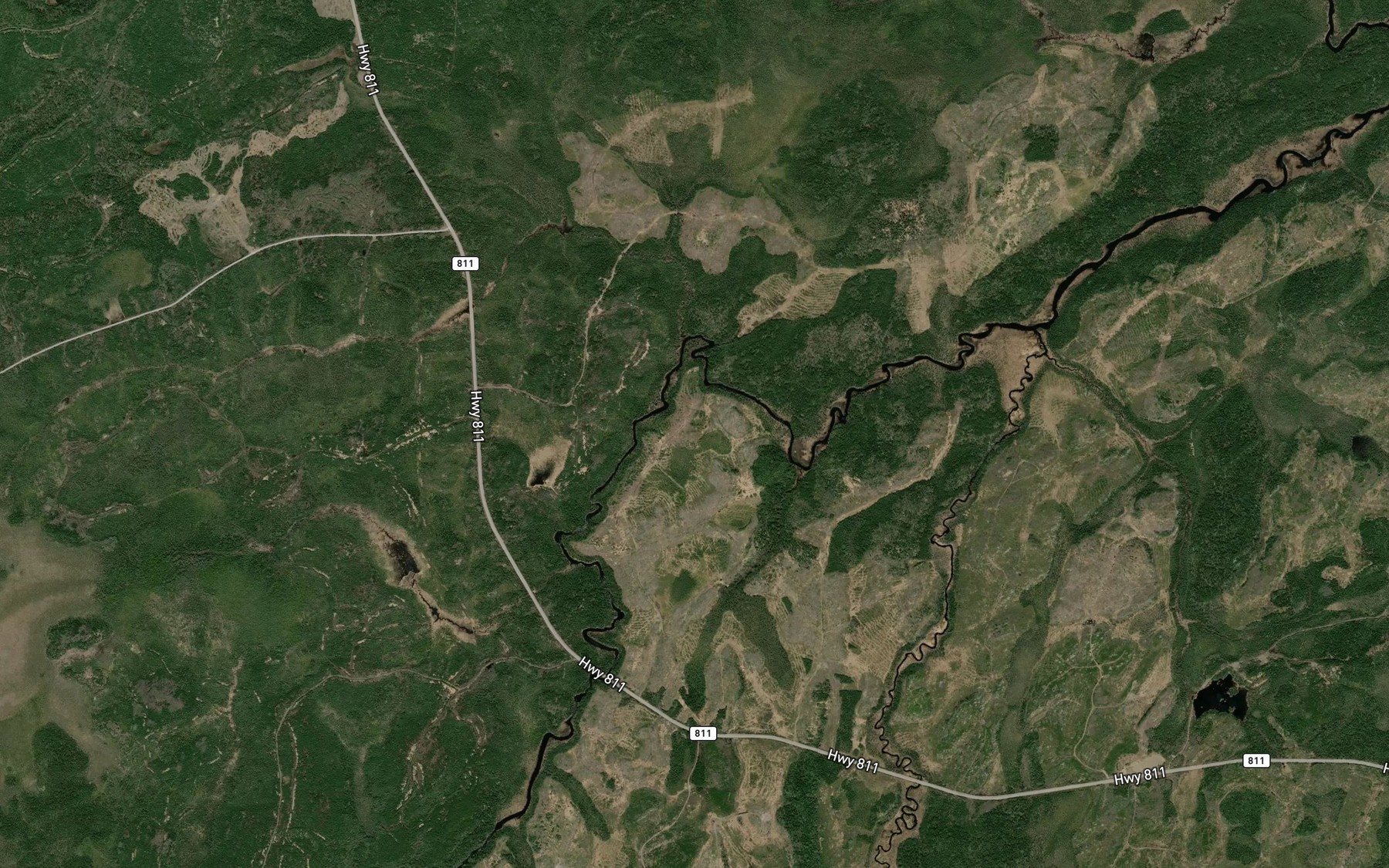 Satellite map of the Heaven Creek