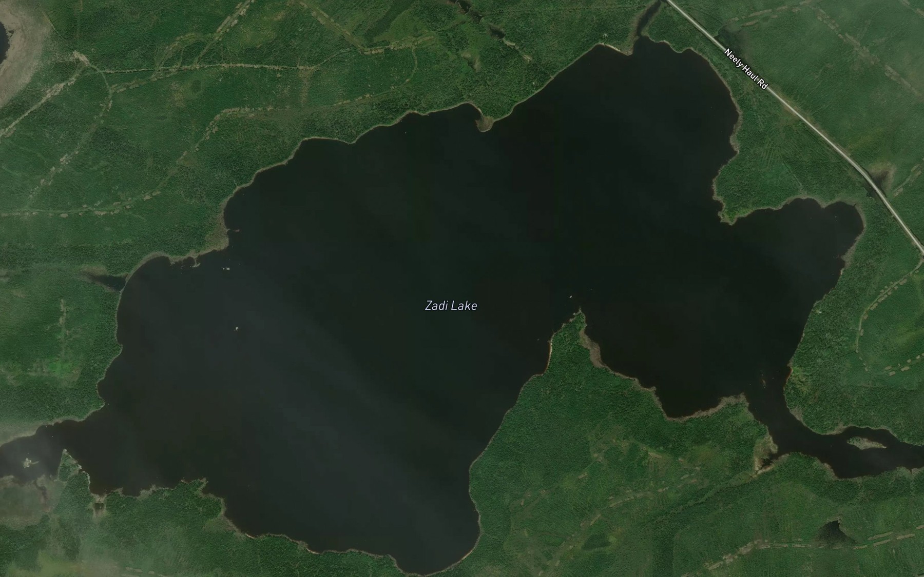 Satellite map of the Zadi Lake
