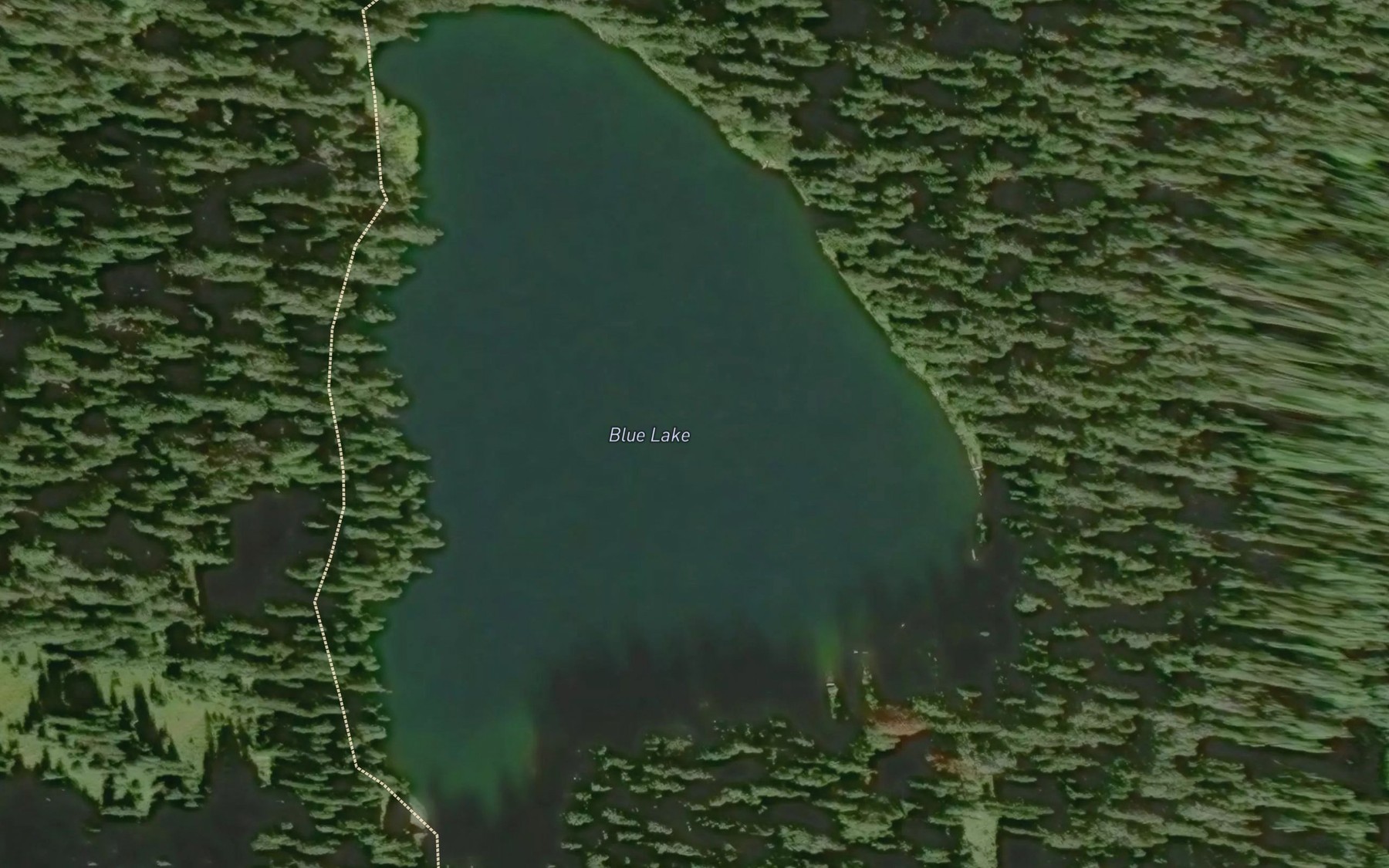 Satellite map of the Blue Lake