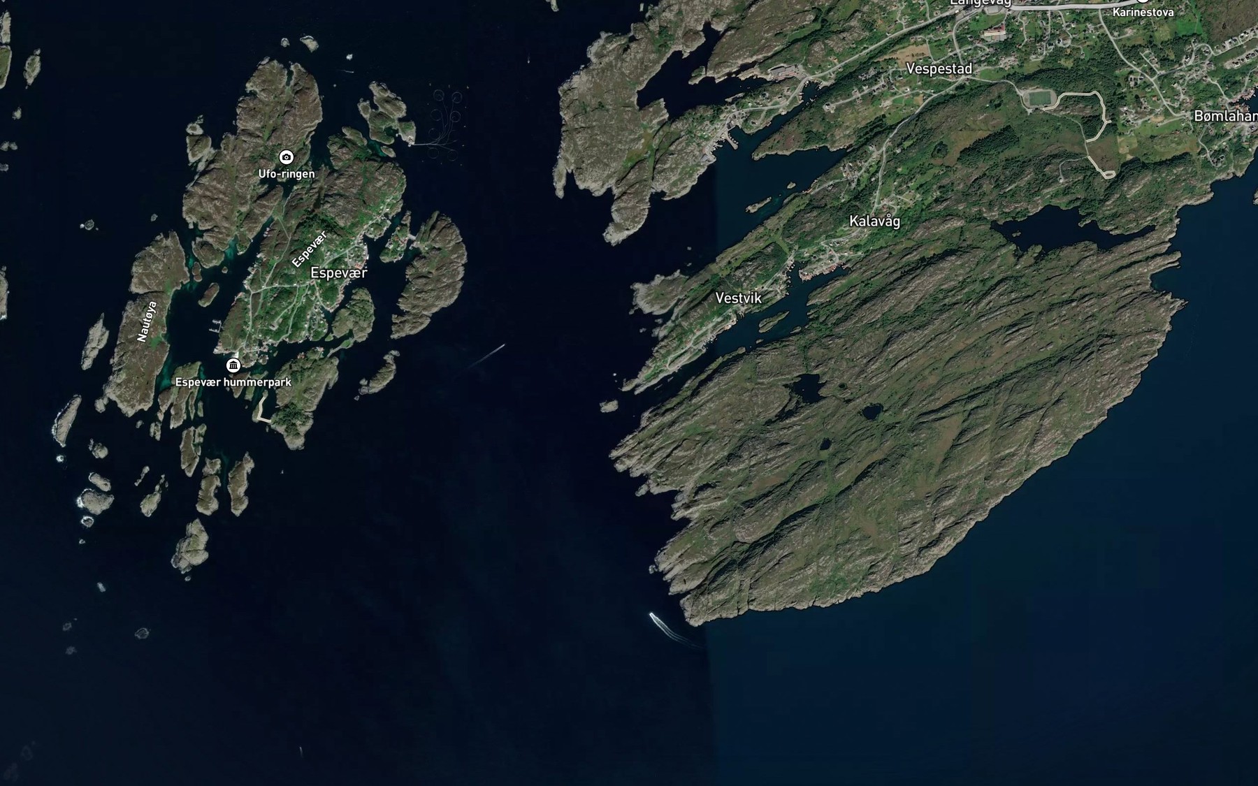 Satellite map of the Tindholmevika