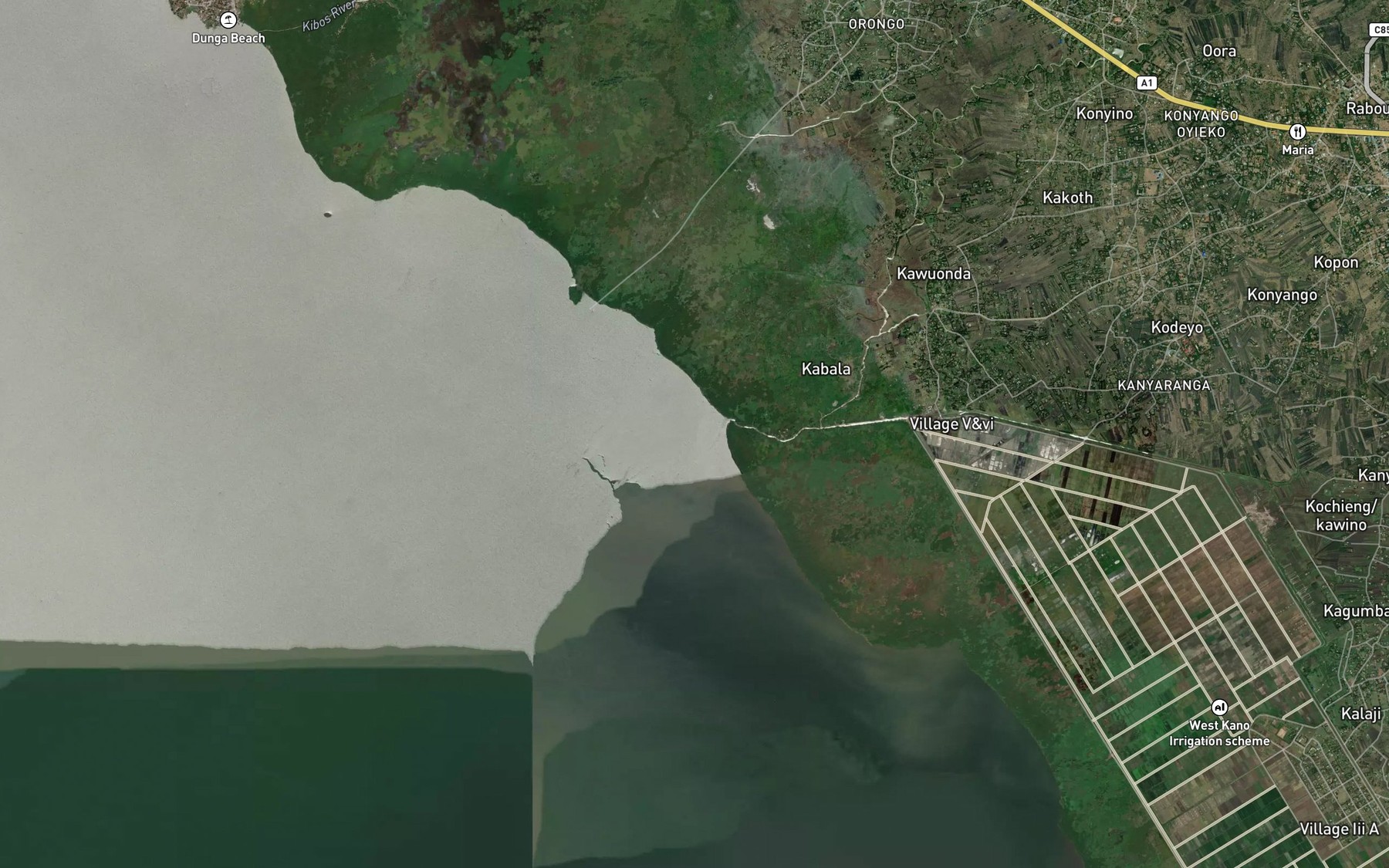 Satellite map of the Luando