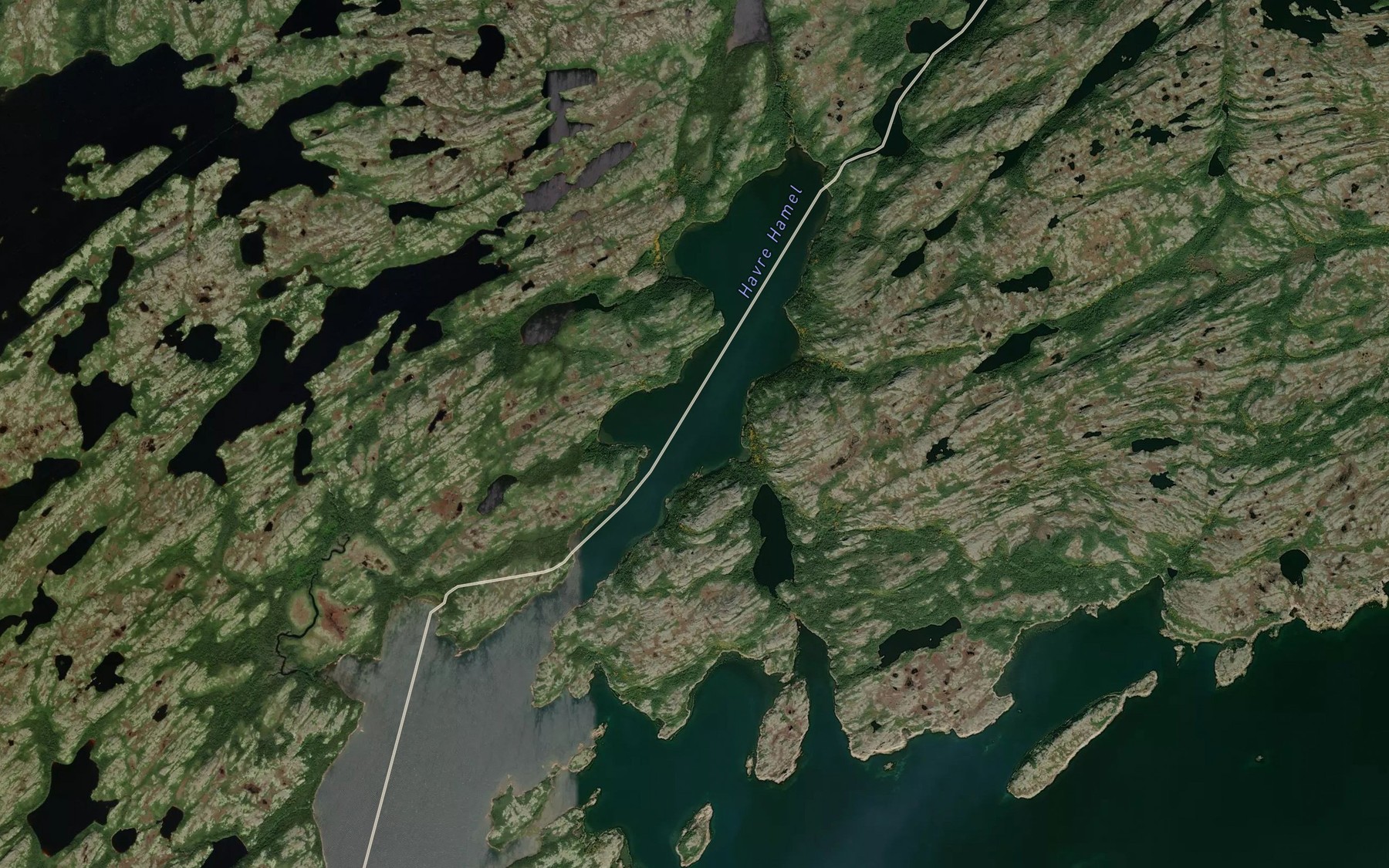 Satellite map of the Havre Hamel