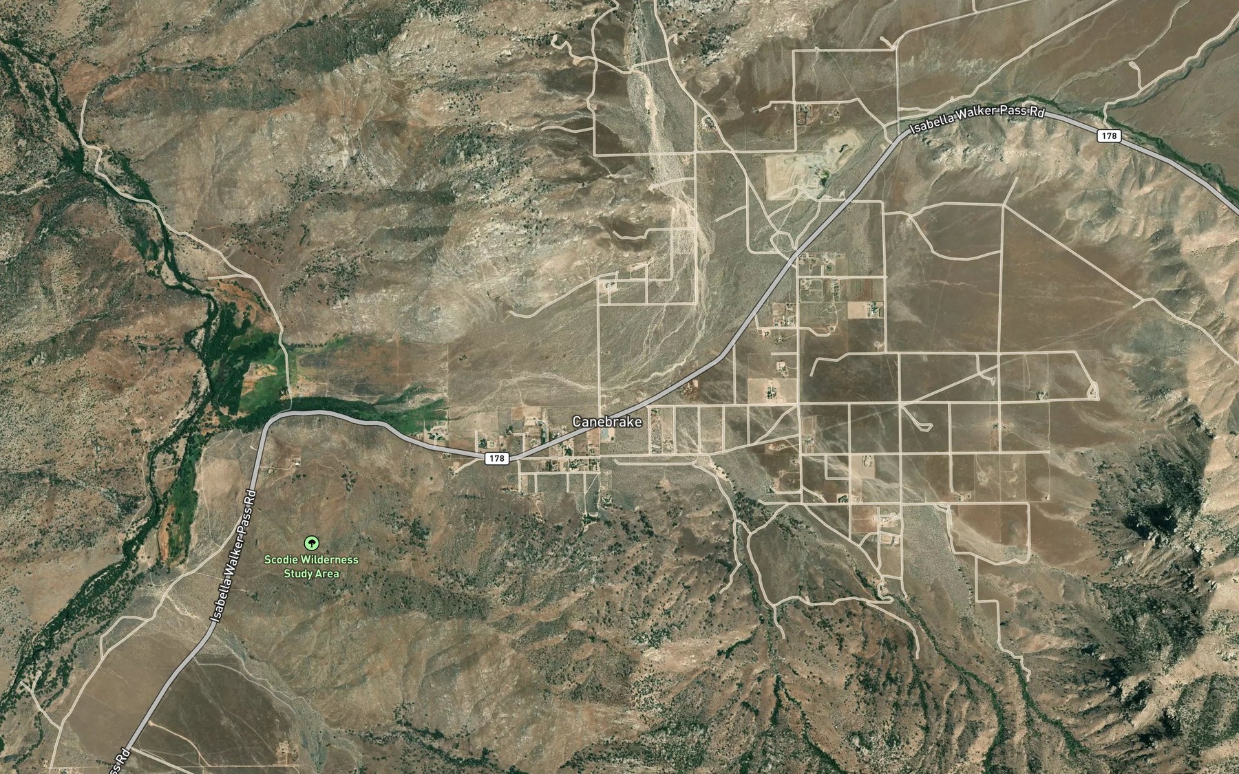 Satellite map of the Chimney Creek