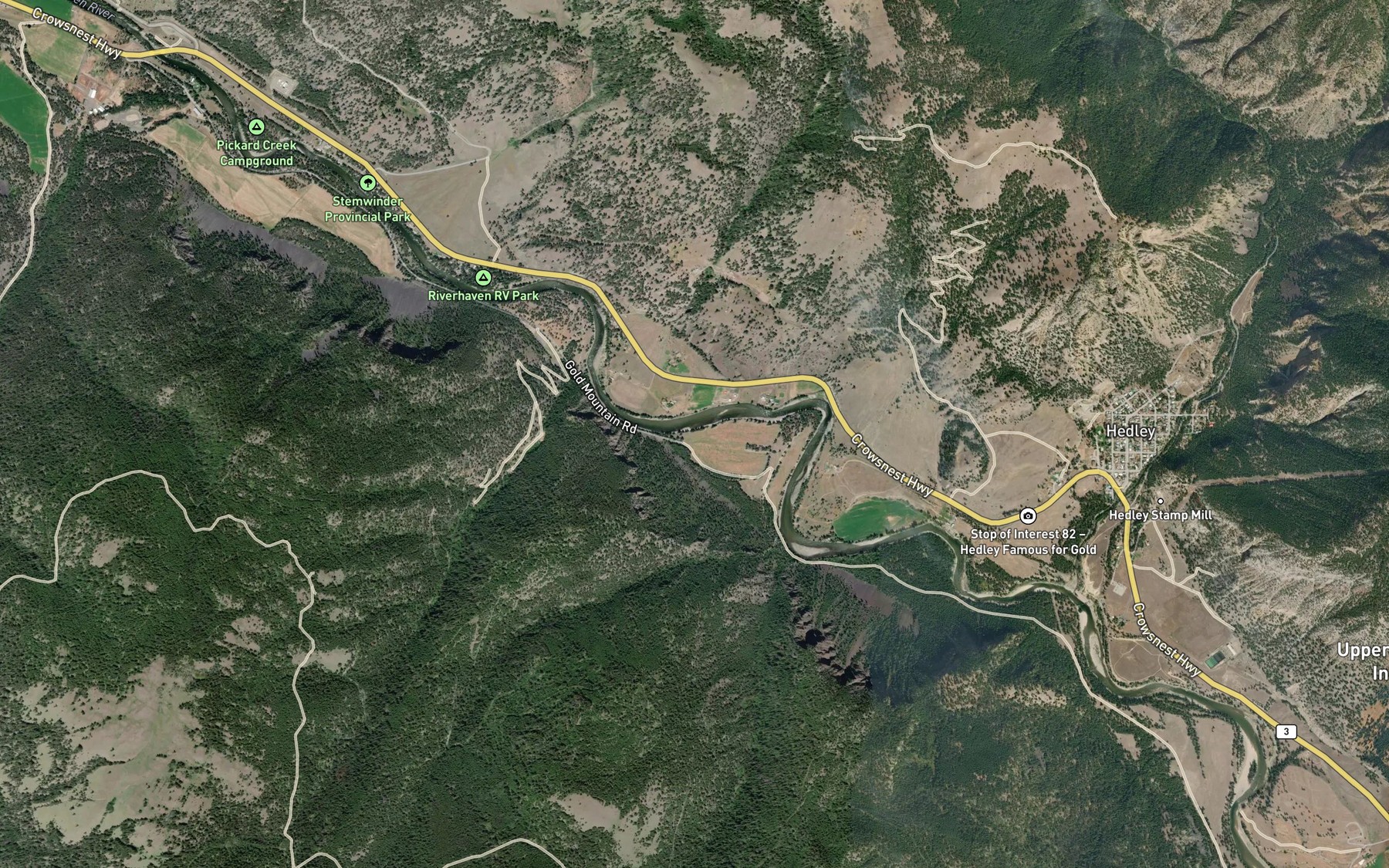 Satellite map of the Winkler Creek