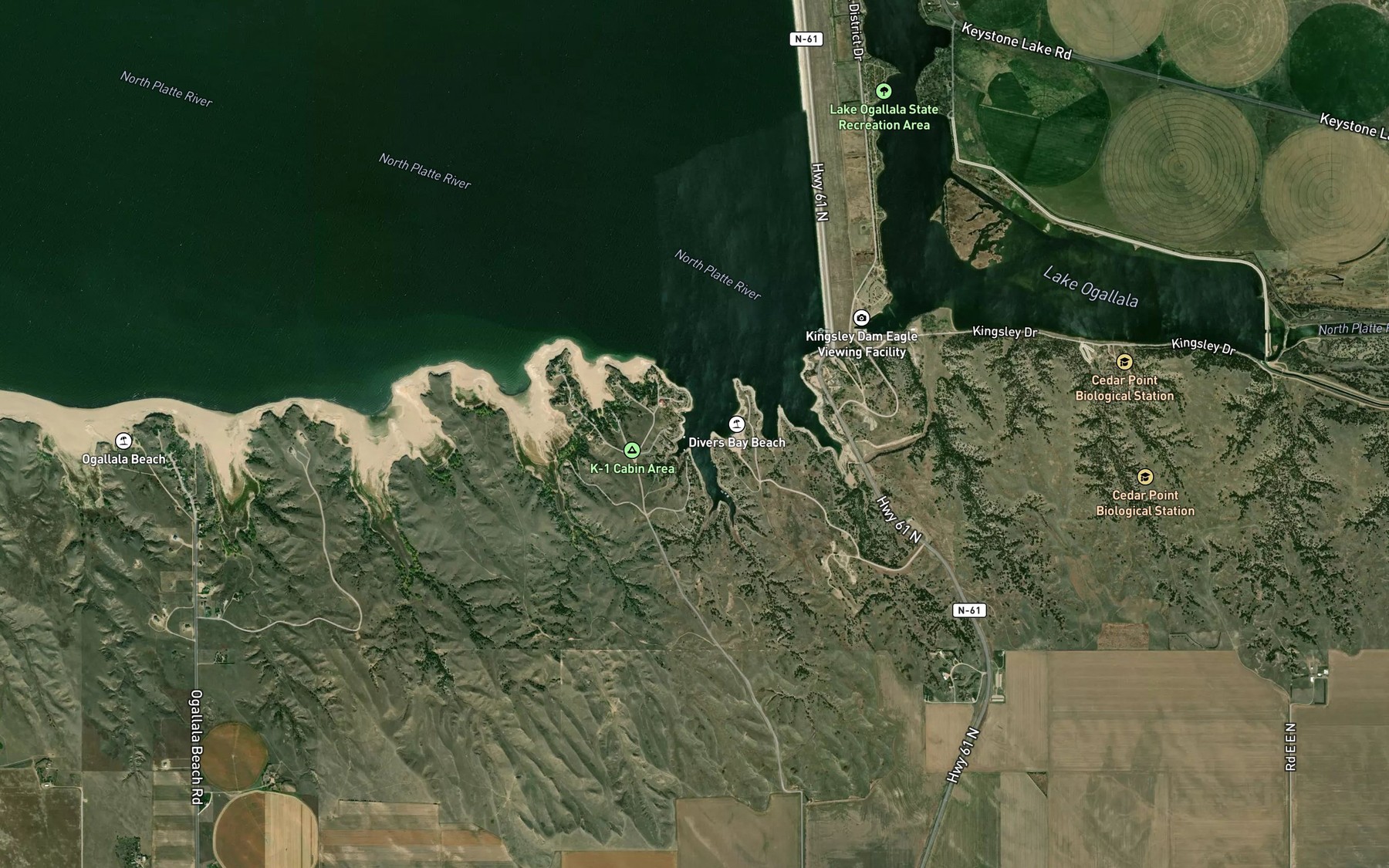 Satellite map of the Diver's Bay