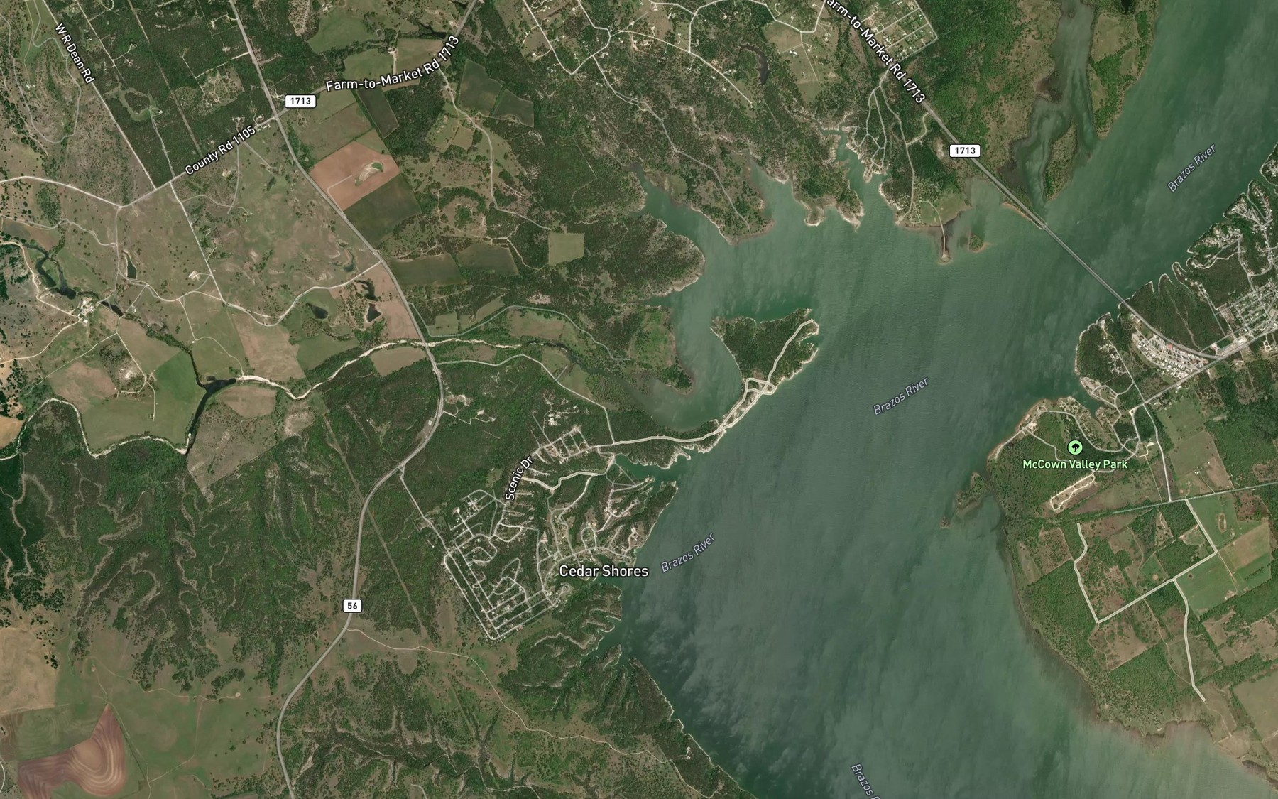 Satellite map of the Cedron Creek