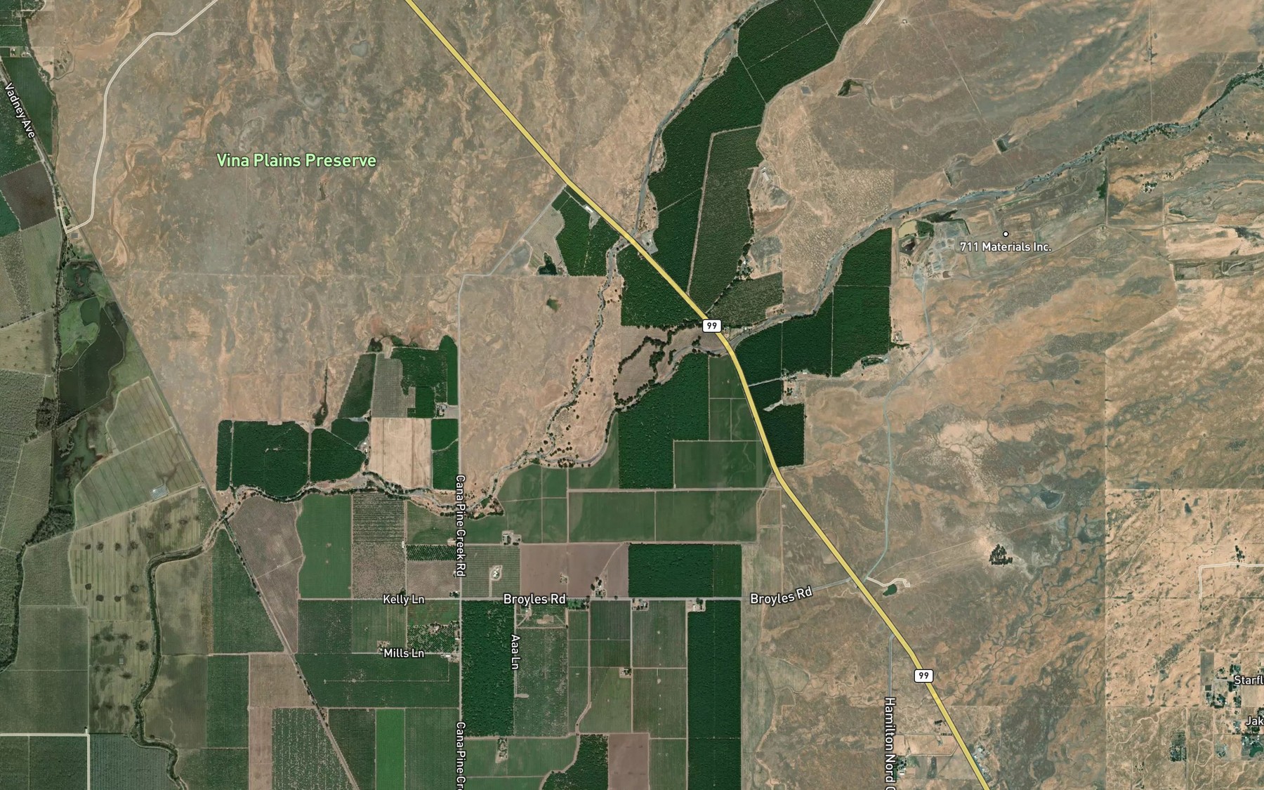 Satellite map of the Campbell Creek