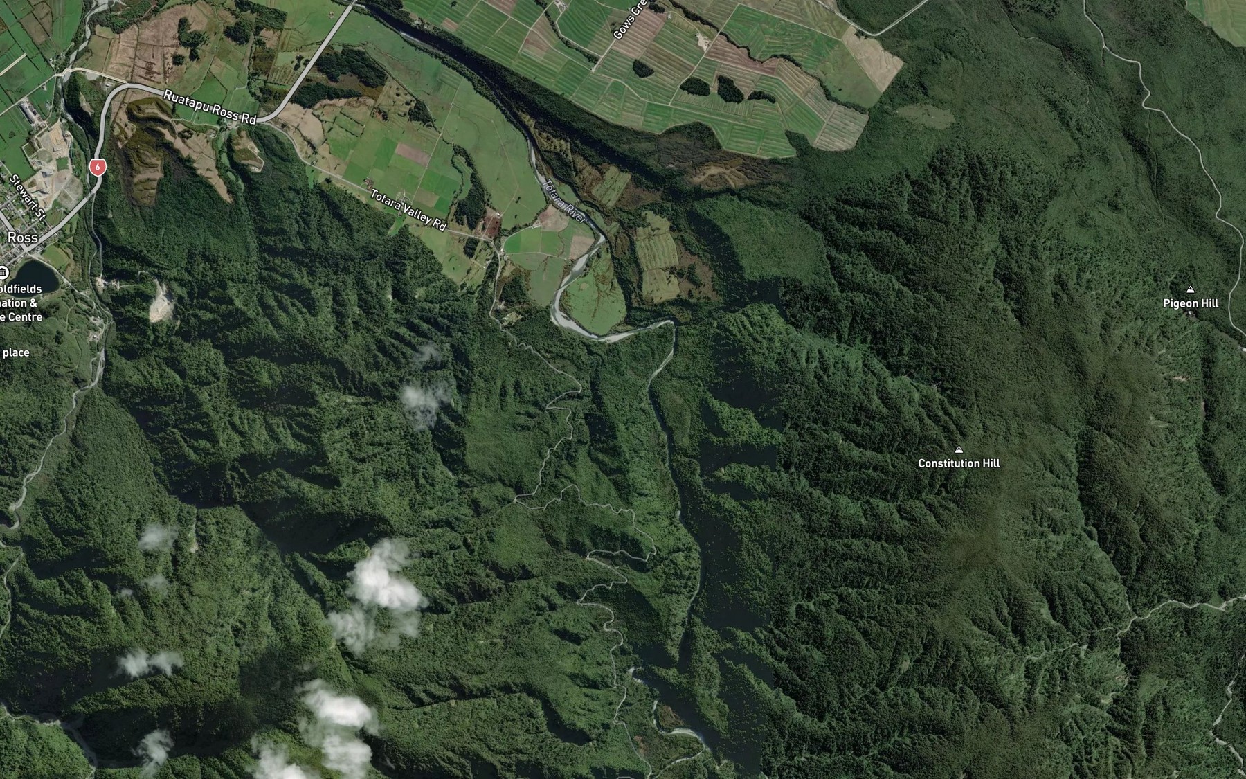 Satellite map of the Haggart Creek