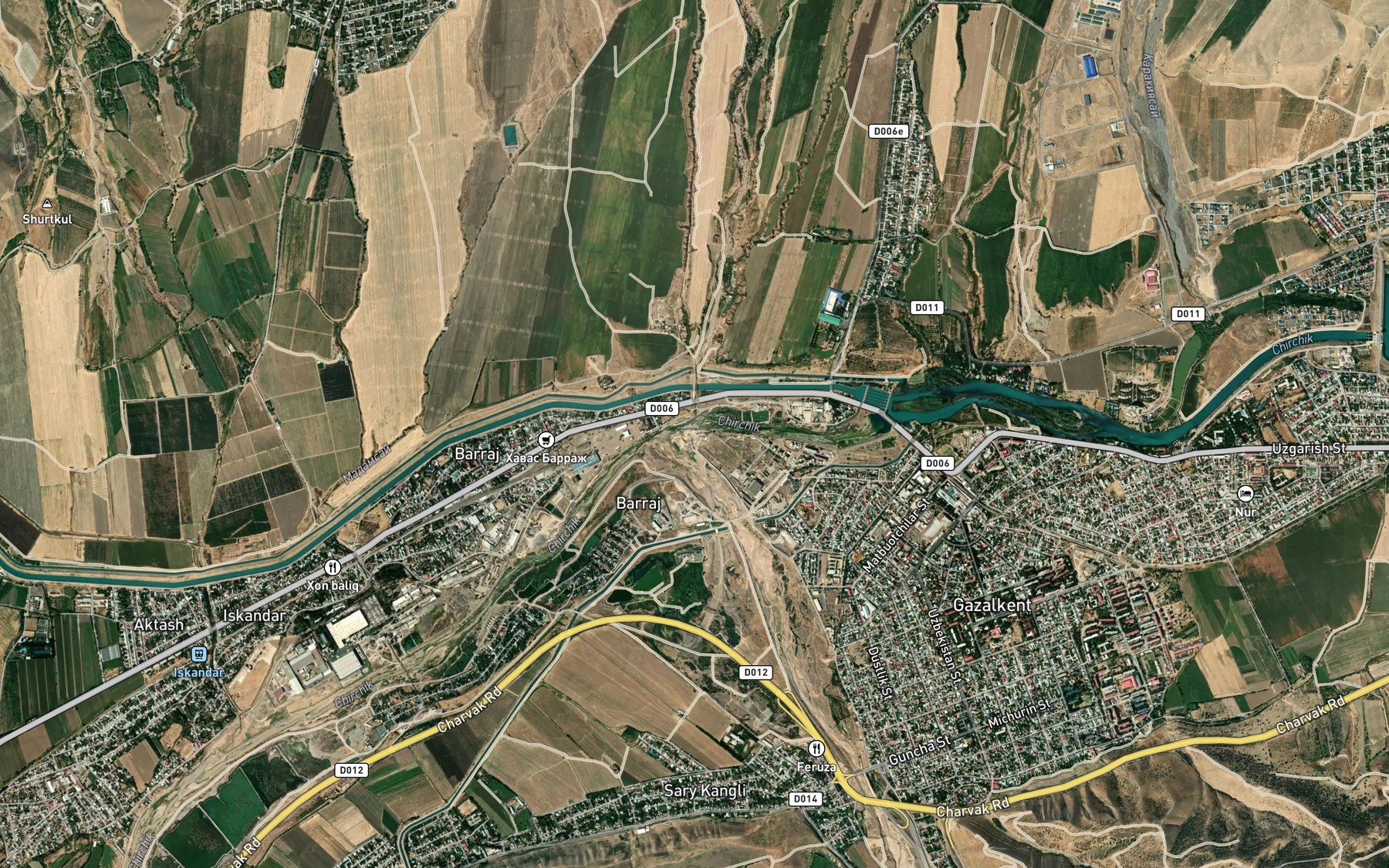 Satellite map of the Aksakatasay