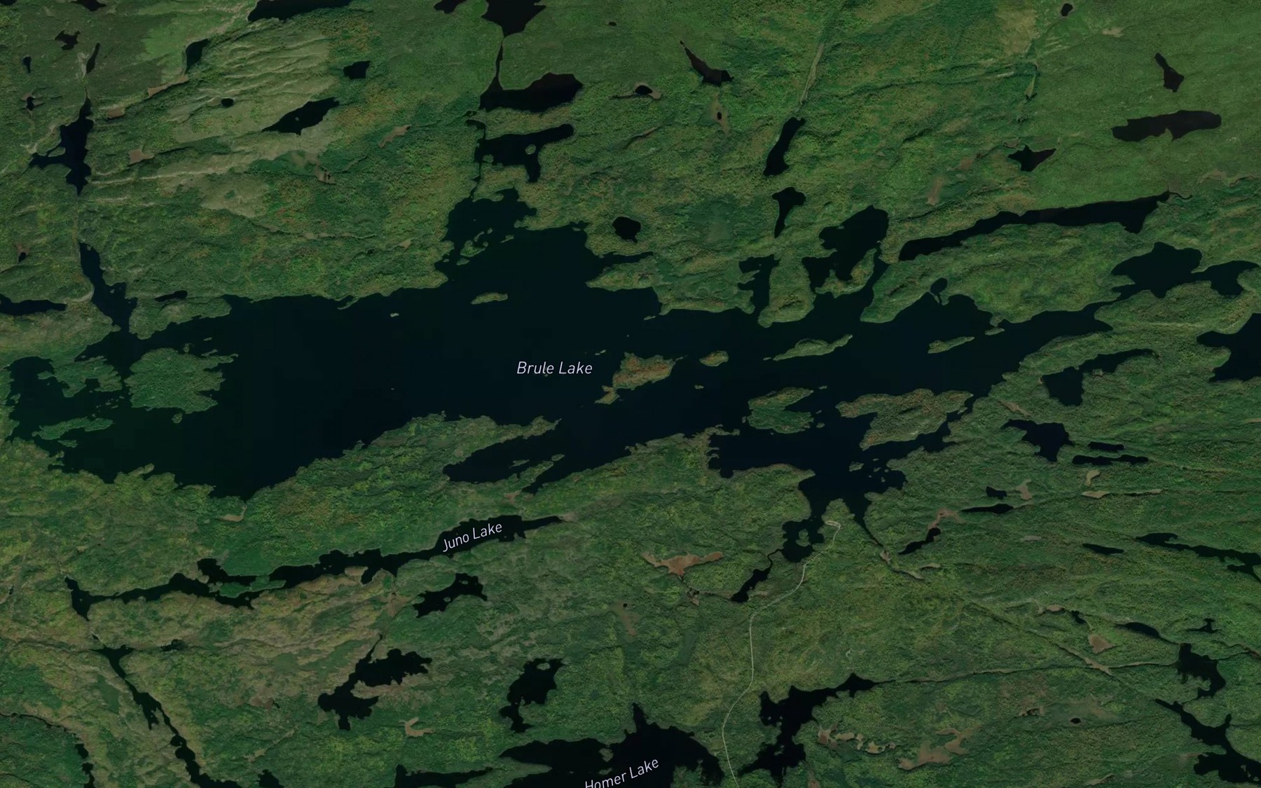 Satellite map of the Brule Lake