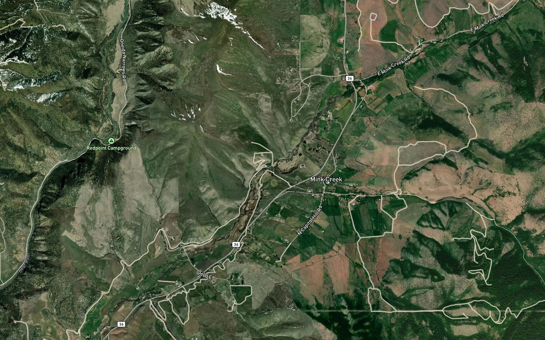 Satellite map of the Birch Creek
