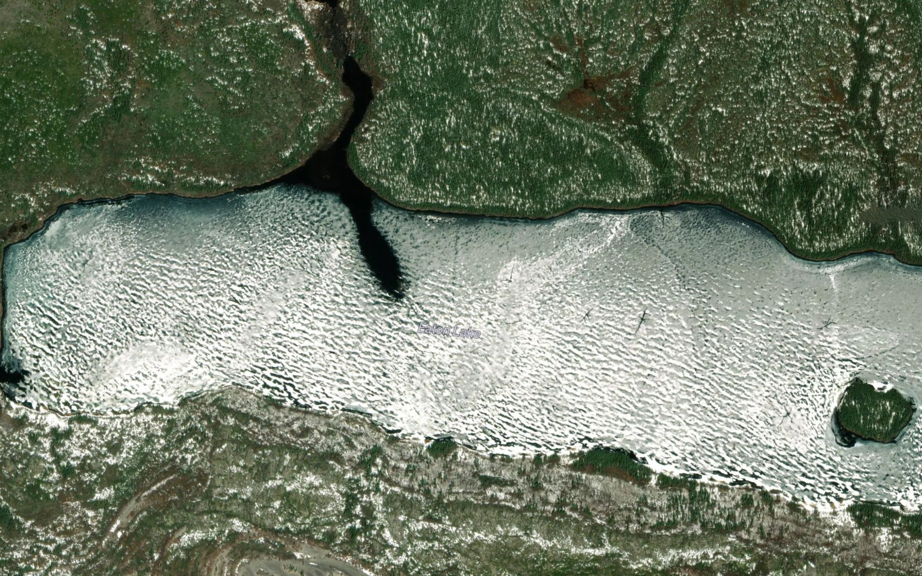 Satellite map of the Eaton Lake