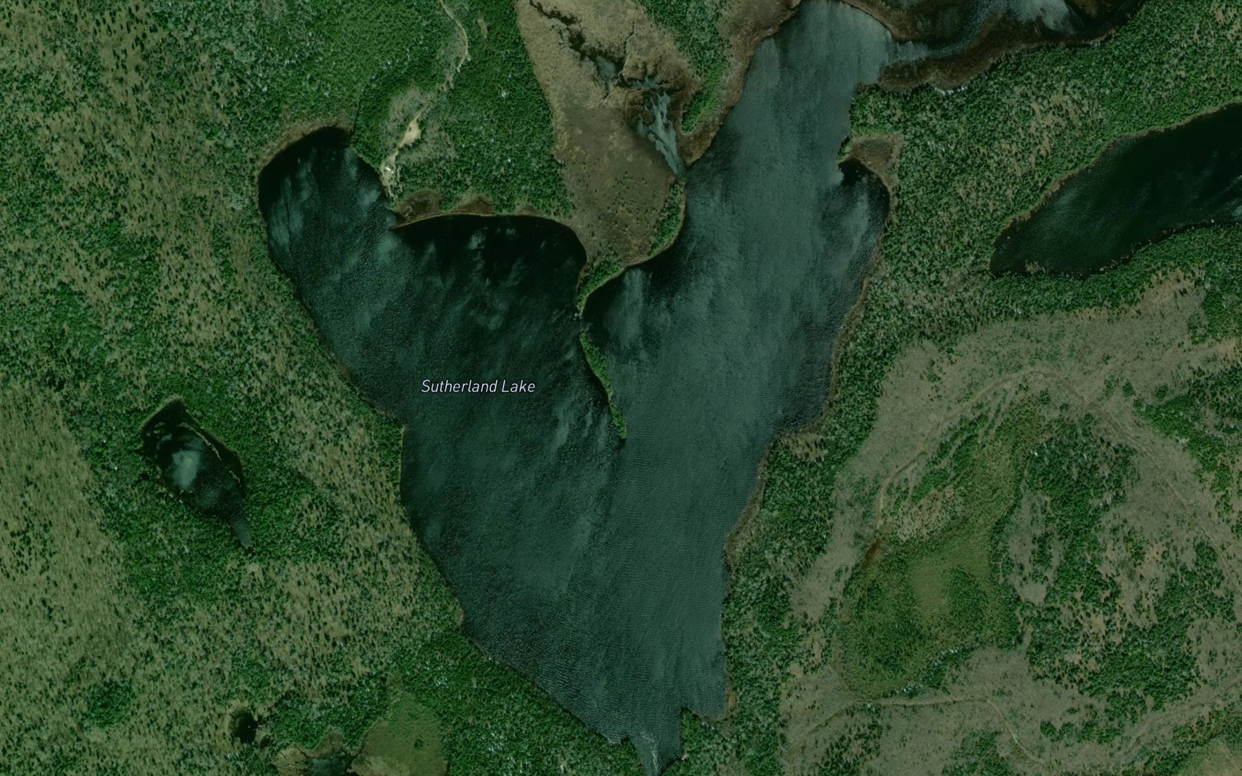 Satellite map of the Sutherland Lake