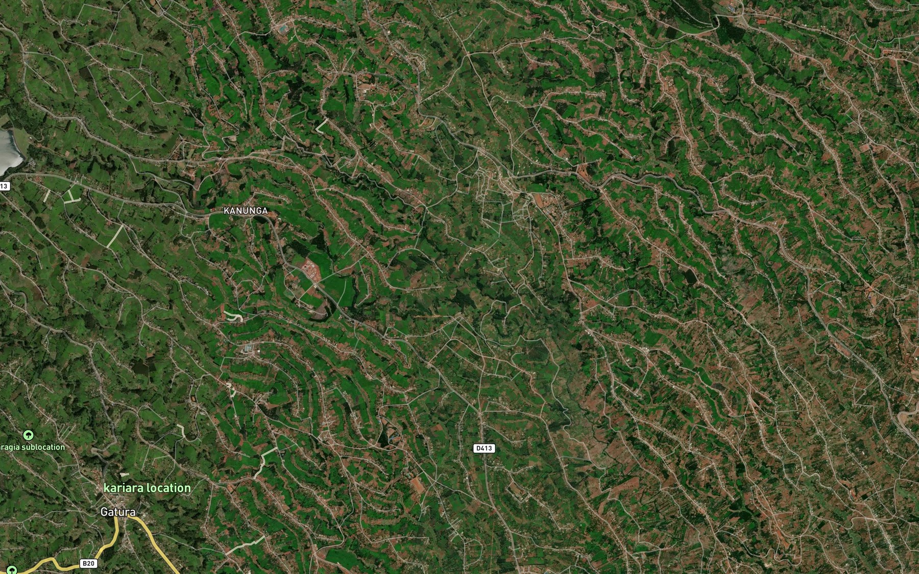 Satellite map of the Thika