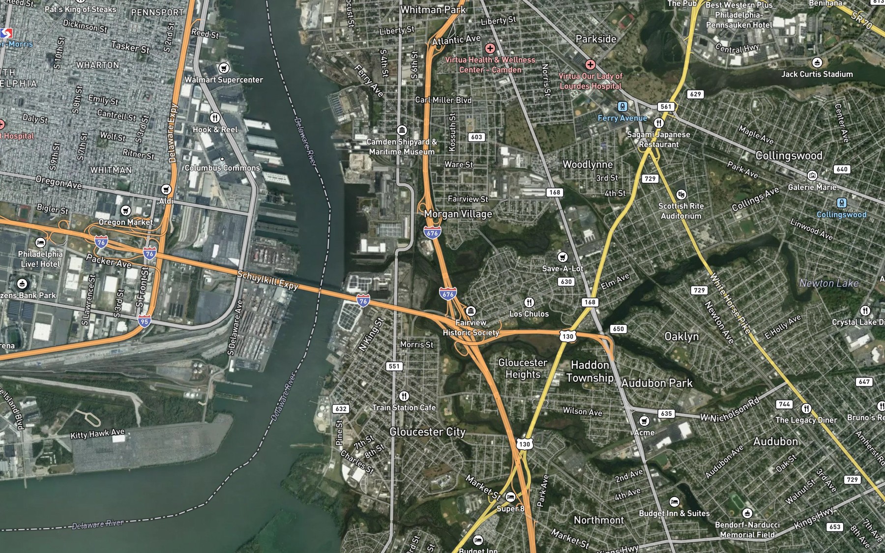 Satellite map of the North Branch Newton Creek