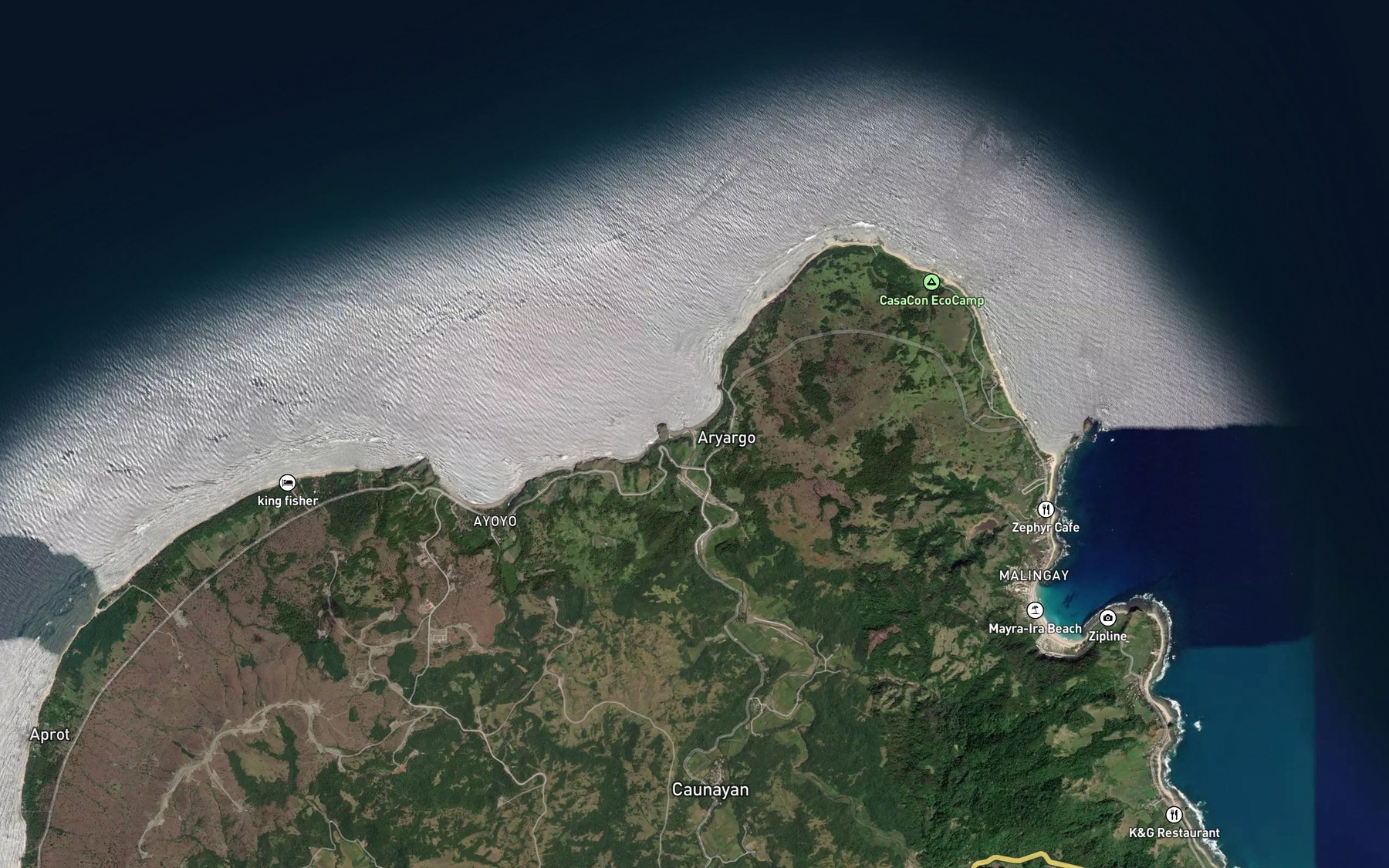 Satellite map of the Caunayan River