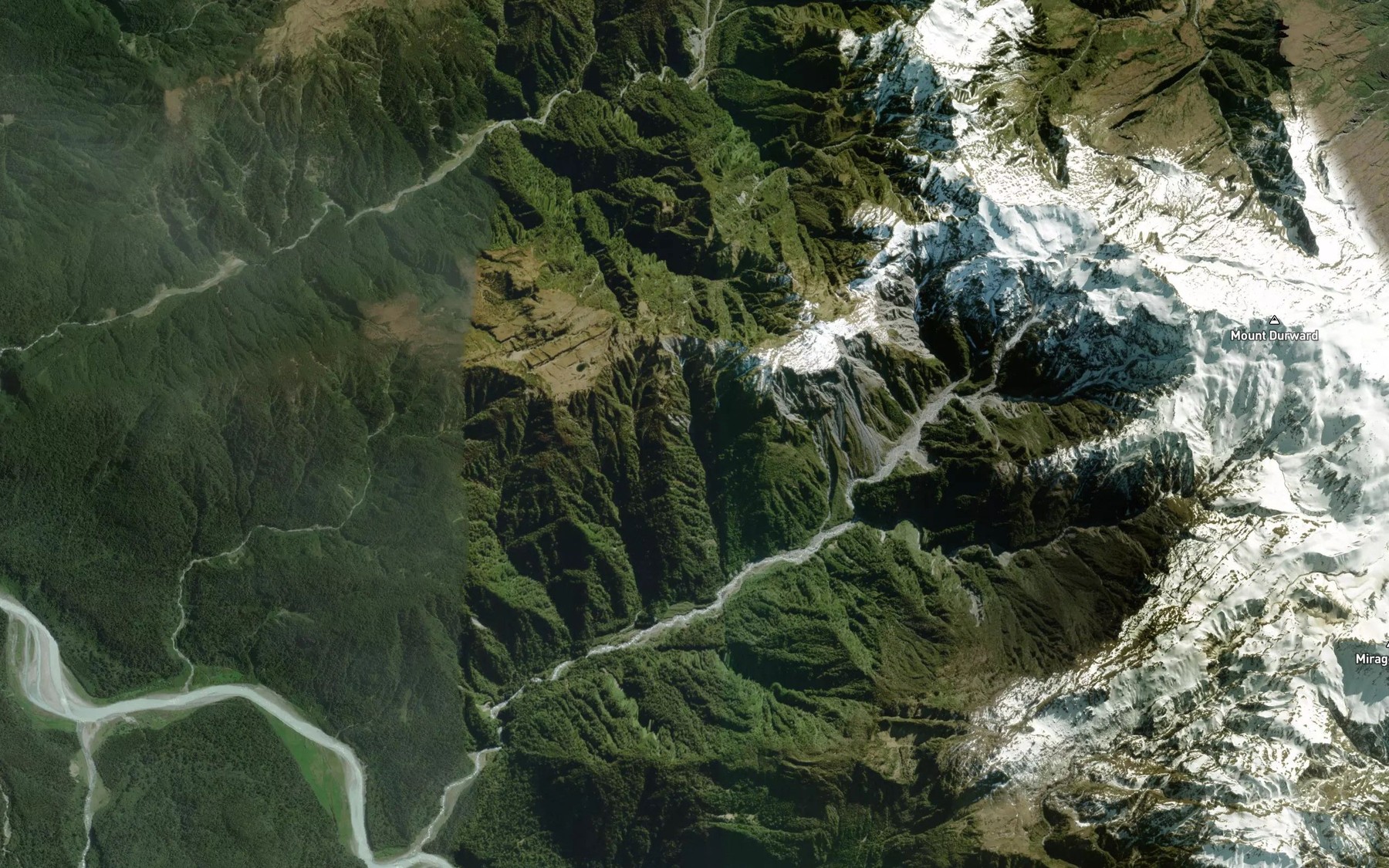 Satellite map of the Dam Creek