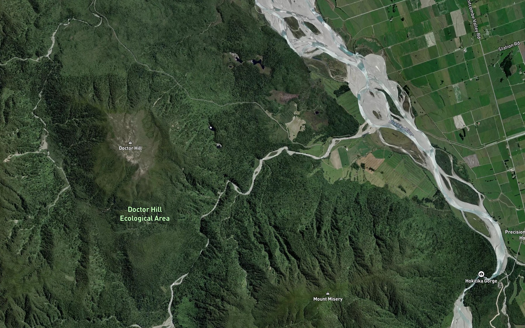 Satellite map of the Jumping Creek