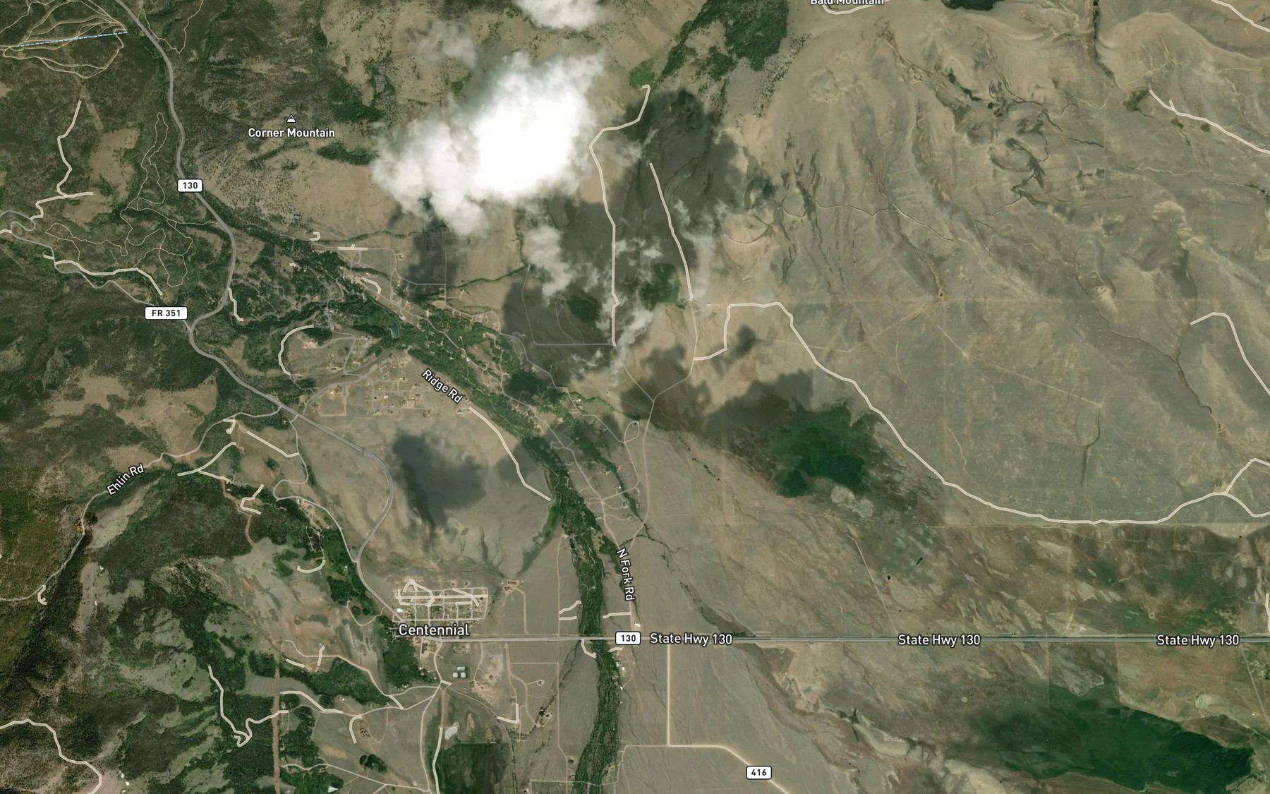 Satellite map of the North Fork Ditch Number 2