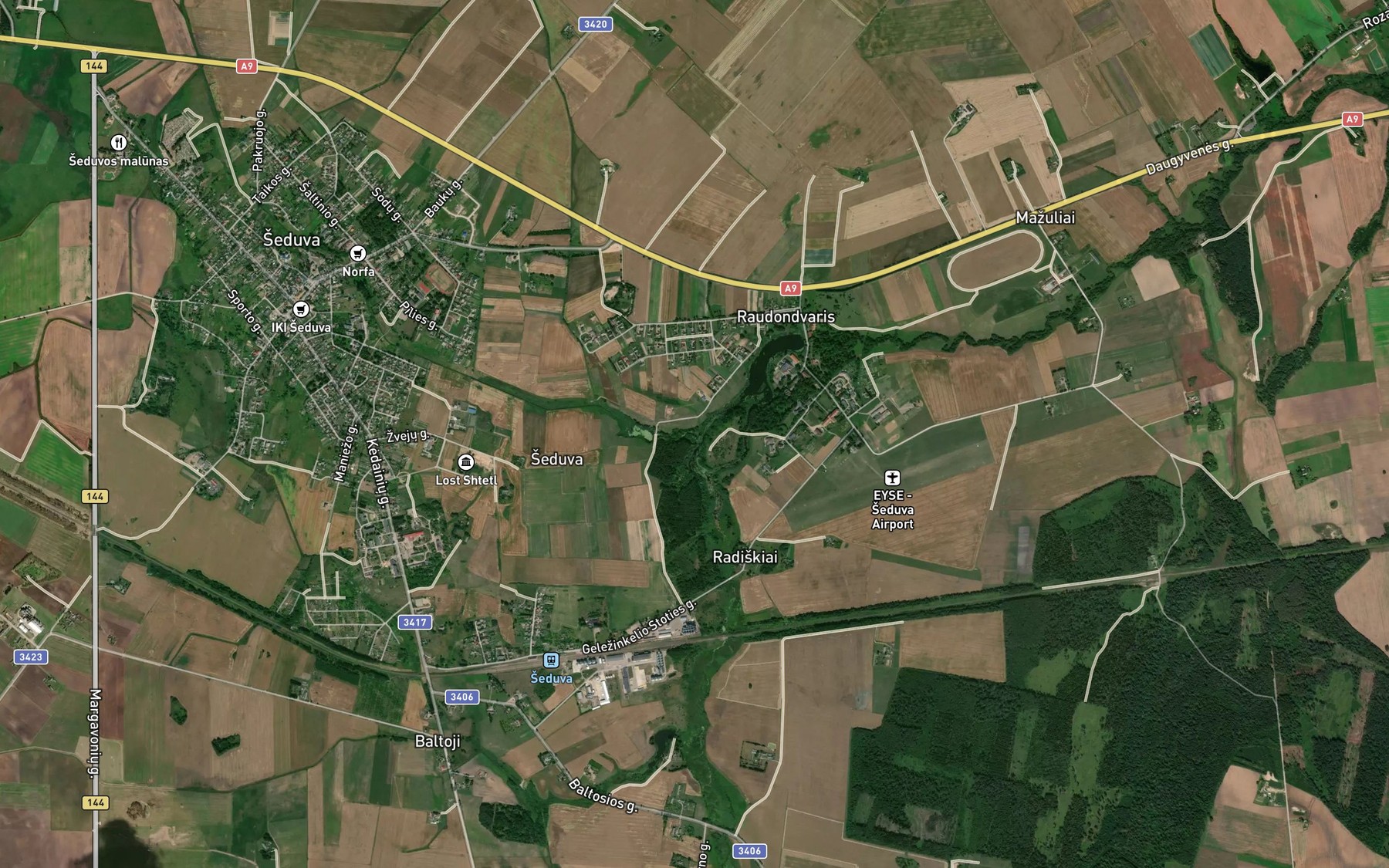 Satellite map of the Niauduva