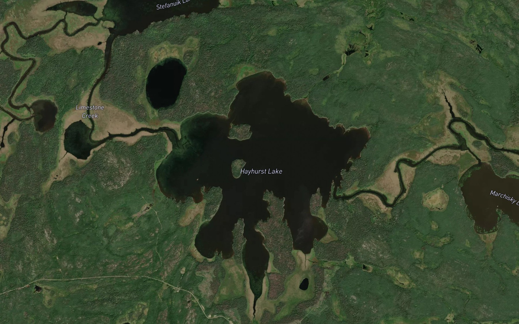 Satellite map of the Hayhurst Lake