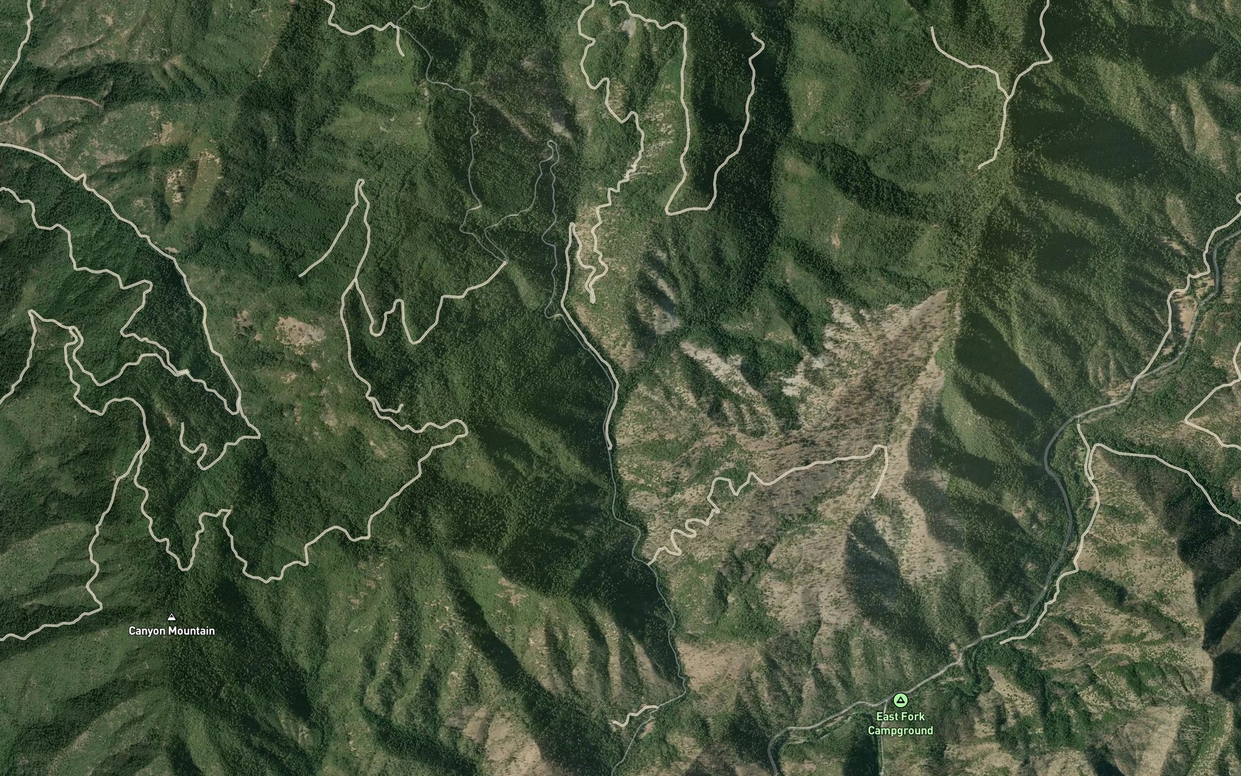 Satellite map of the West Fork Crawford Creek