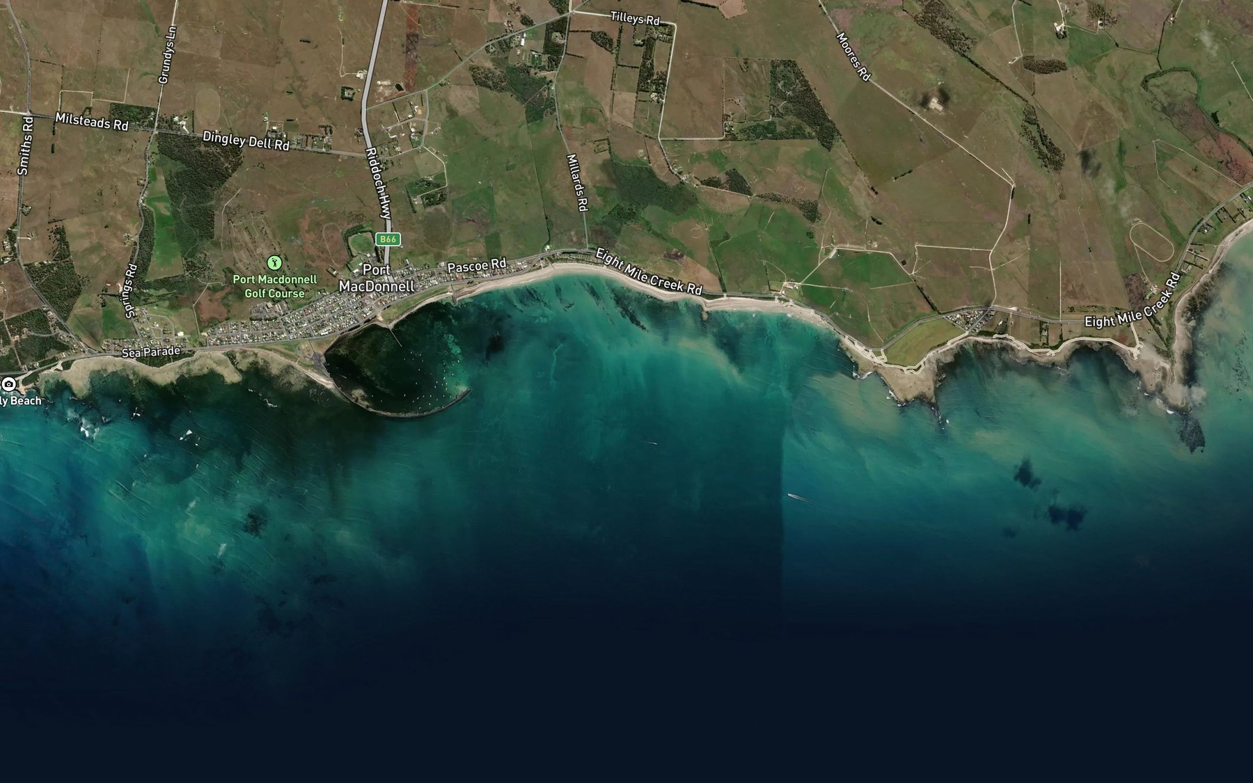Satellite map of the MacDonnell Bay