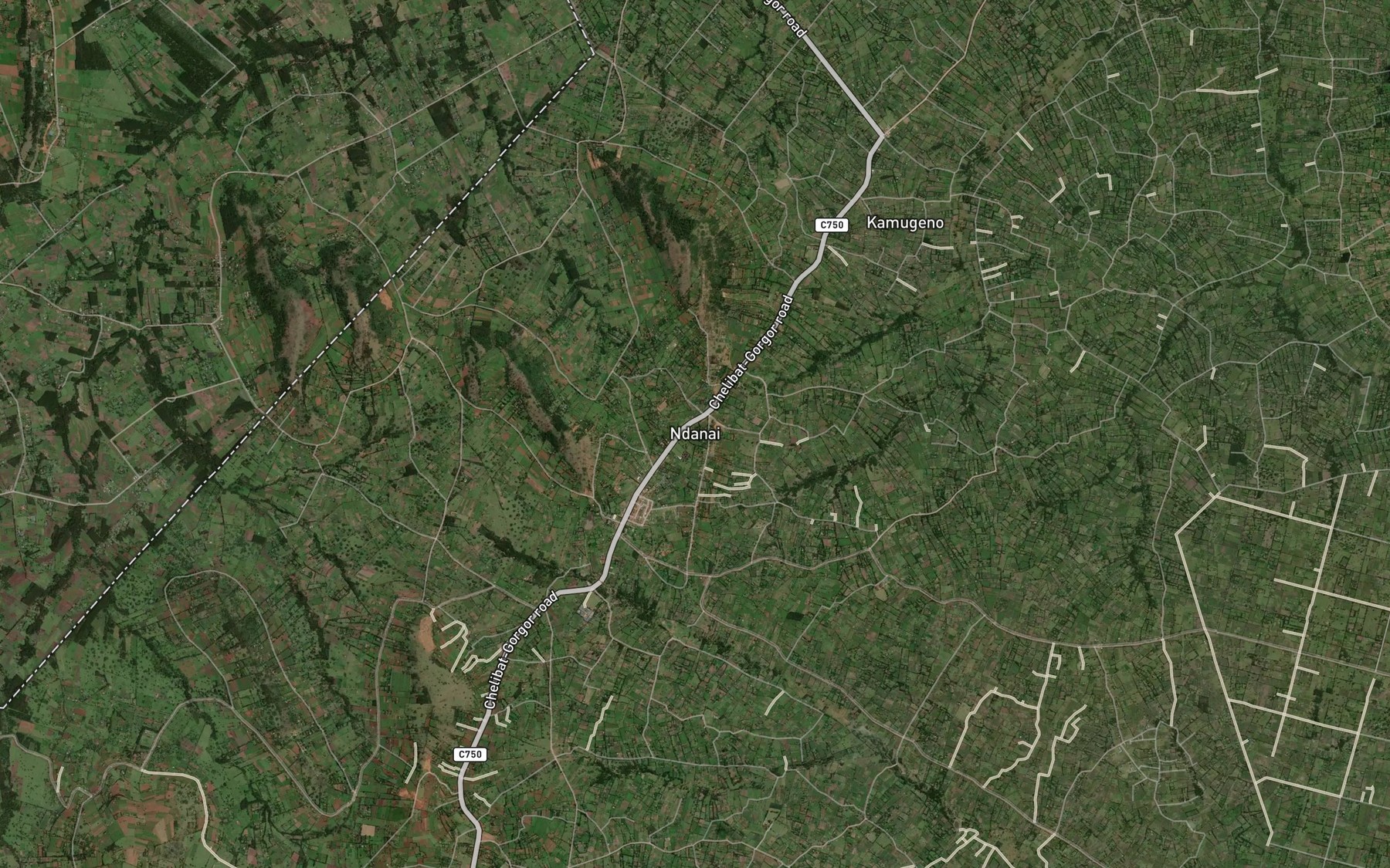 Satellite map of the Mosonik Dam