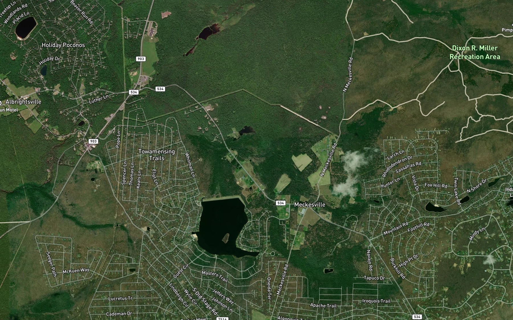 Satellite map of the Carpsrocus Creek