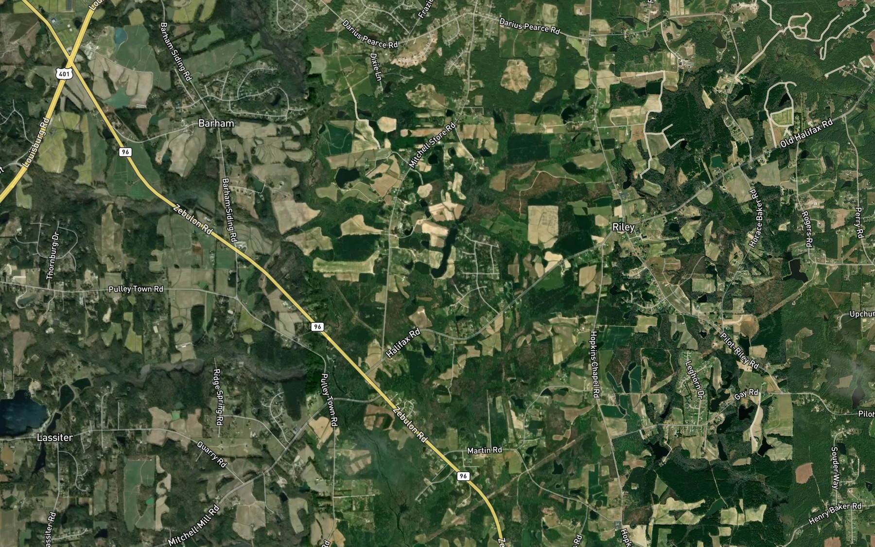 Satellite map of the Mitchell Pond