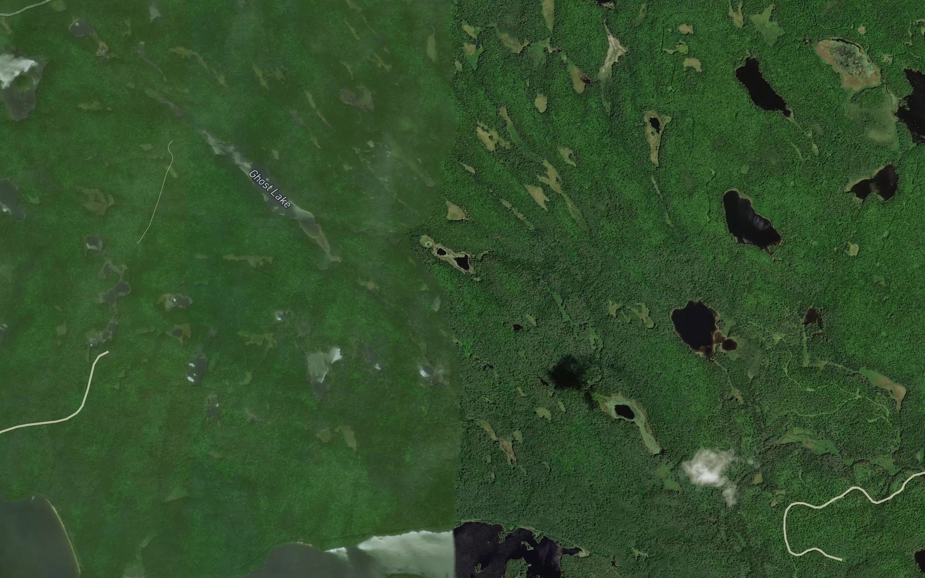 Satellite map of the Chela Creek