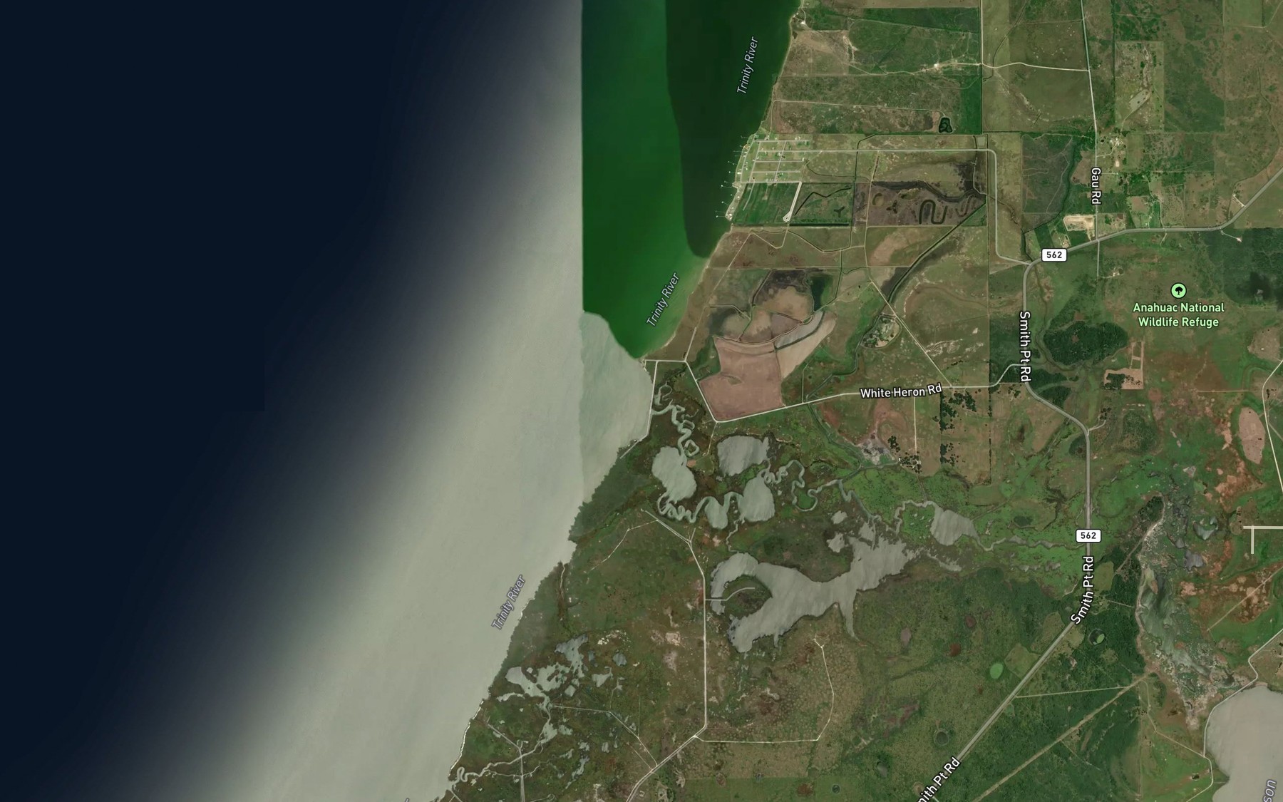 Satellite map of the Lone Oak Bayou