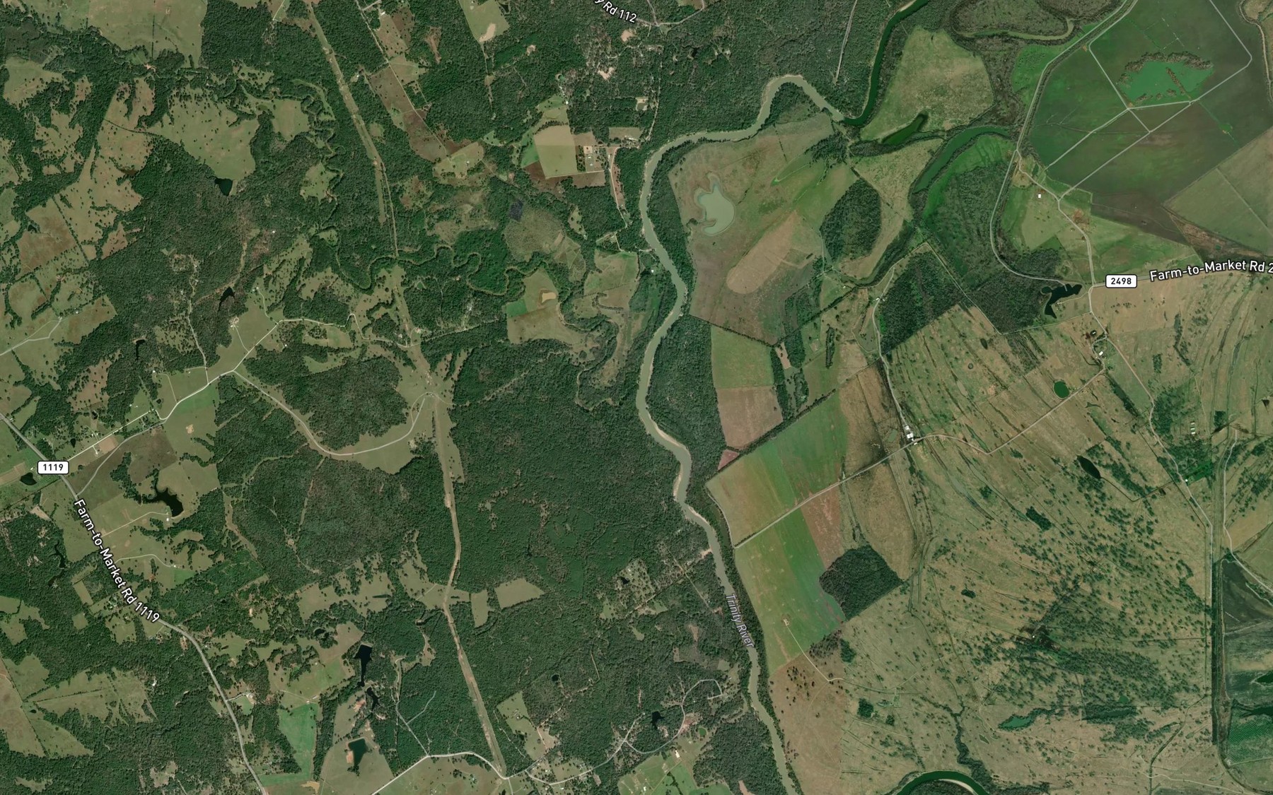 Satellite map of the Boggy Creek