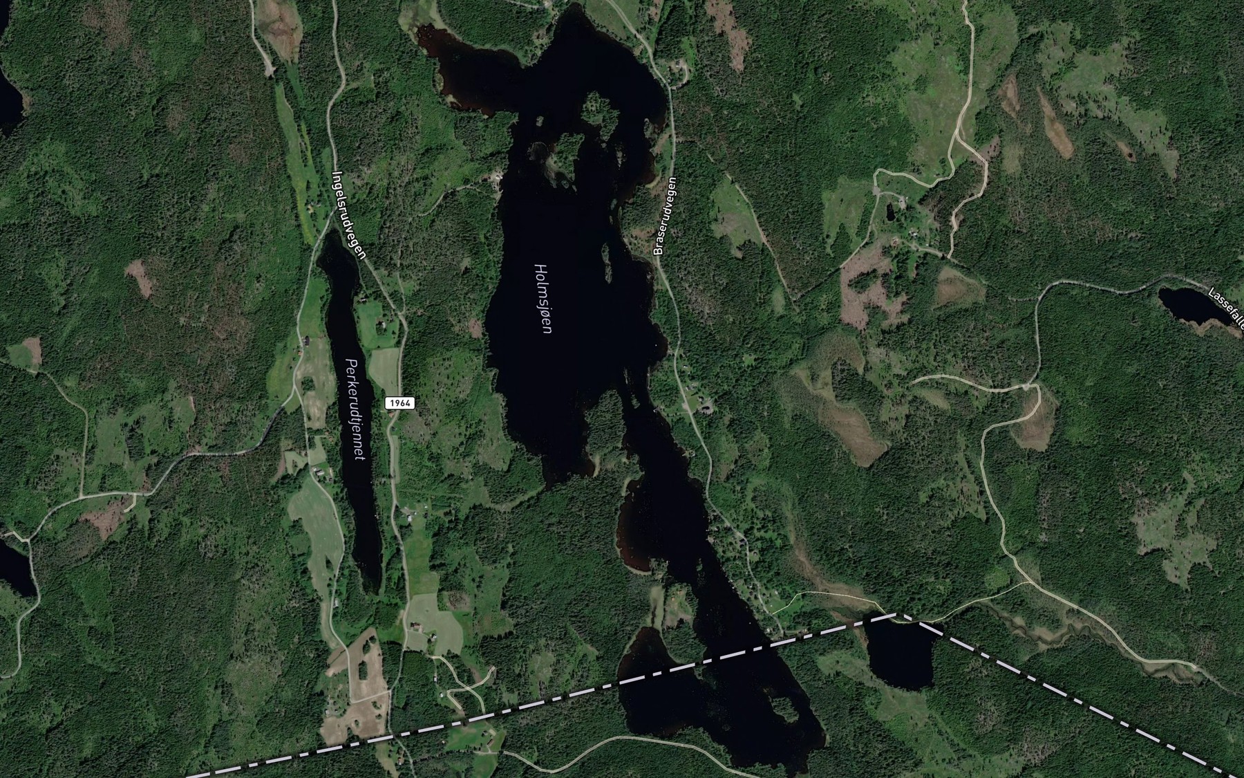 Satellite map of the Holmsjoen