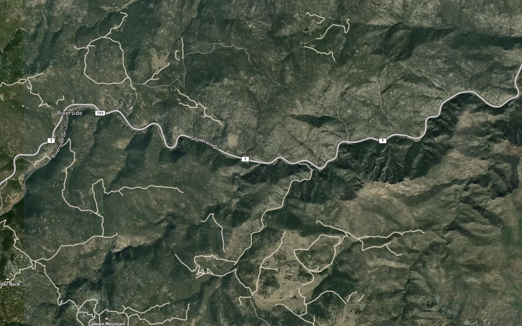 Satellite map of the Middle Saint Vrain Creek