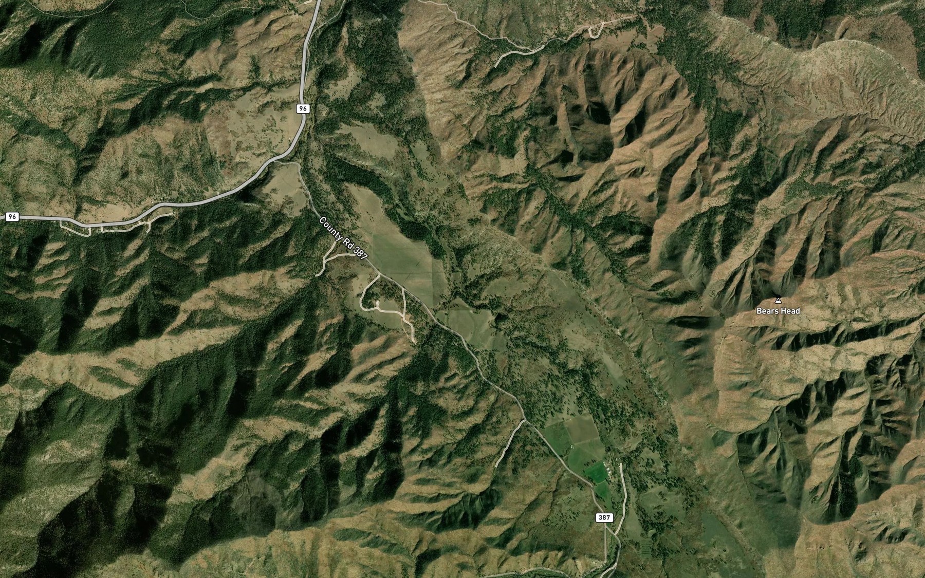 Satellite map of the Cross Creek