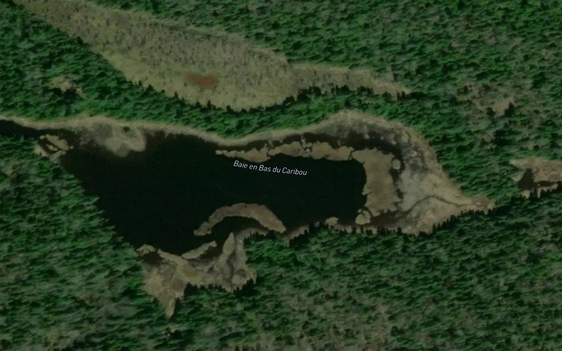 Satellite map of the Baie en Bas du Caribou