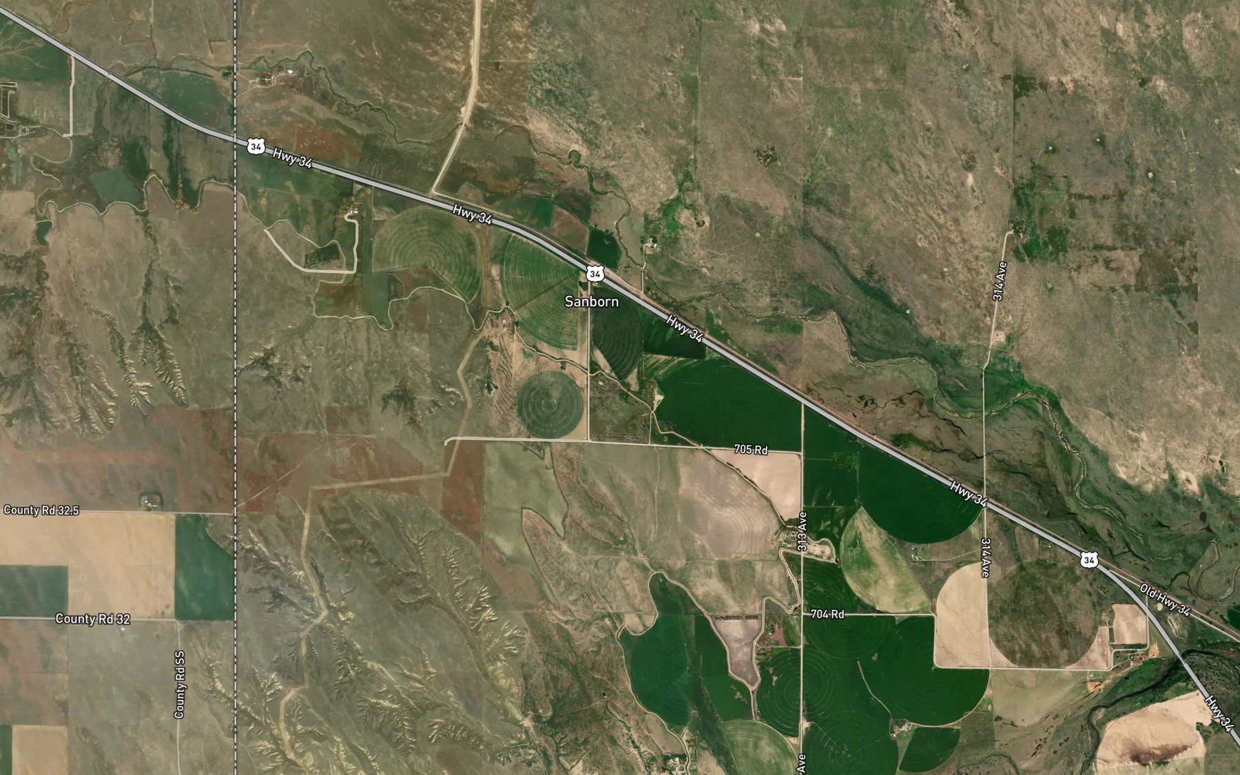 Satellite map of the Haigler Canal