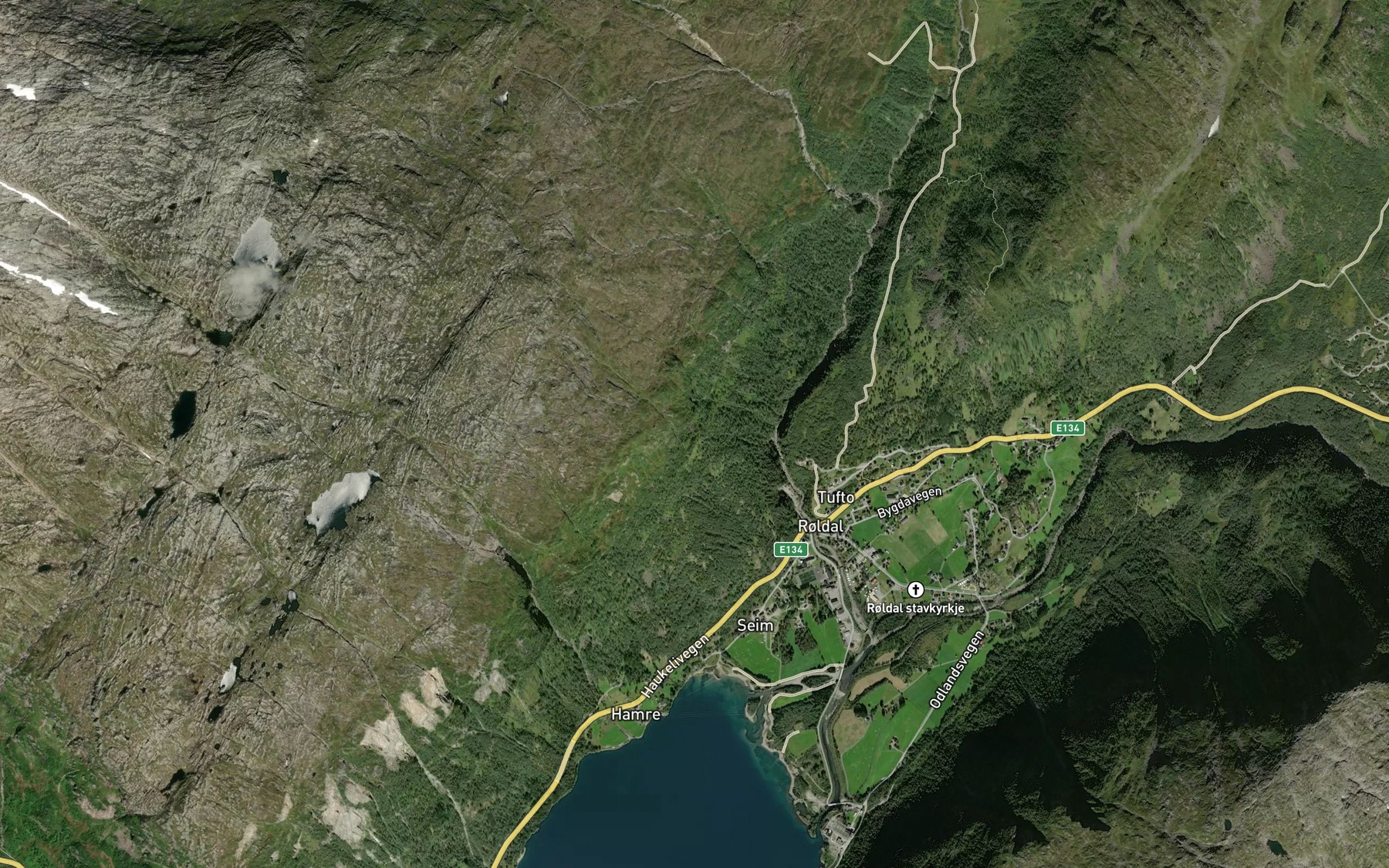 Satellite map of the Bjornana