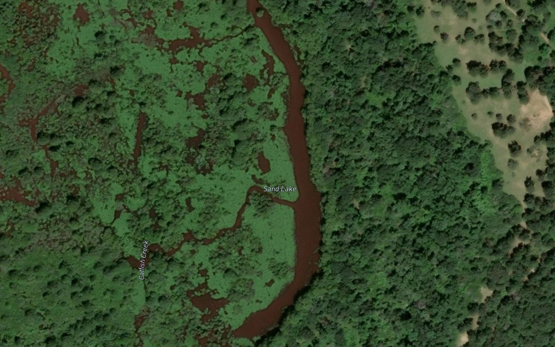 Satellite map of the Sand Lake