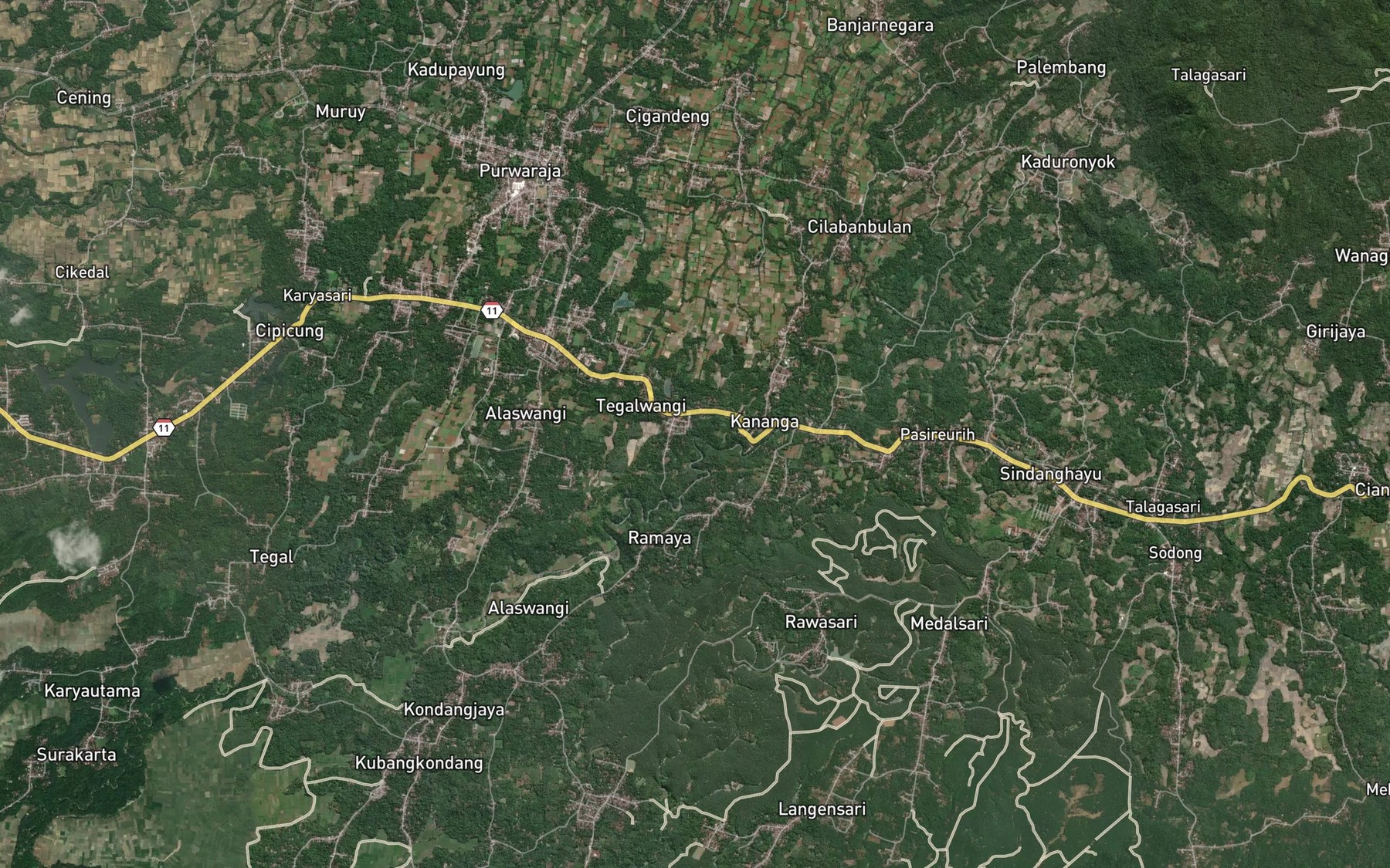 Satellite map of the Ci Kadumaung